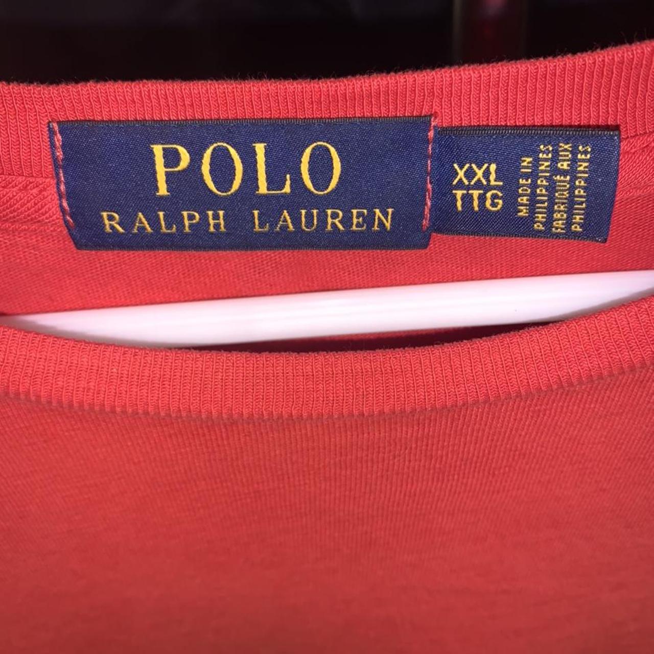 Ralph Lauren Men's Red and White T-shirt | Depop