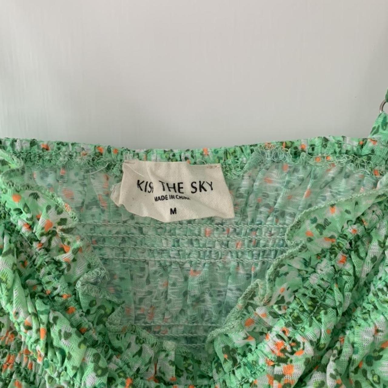 Urban outfitters kiss the sky green crop top, size... Depop
