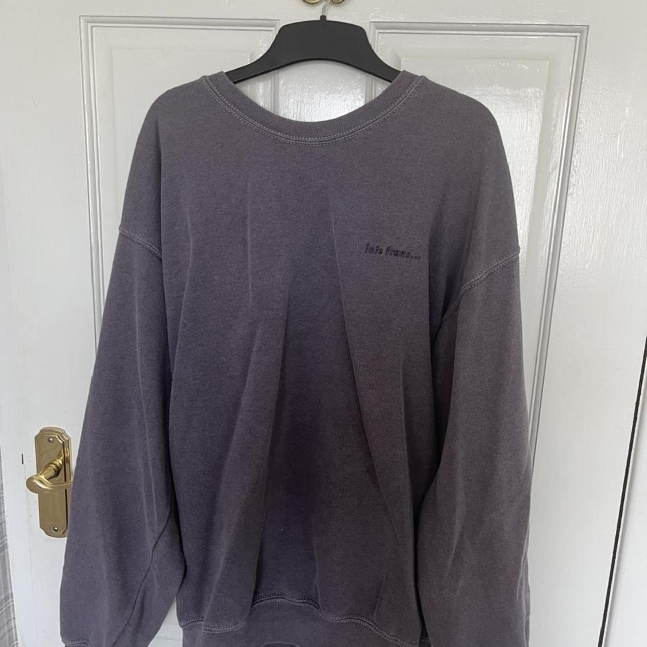 Oversized purple lets frans sweatshirt Hardly wore... - Depop