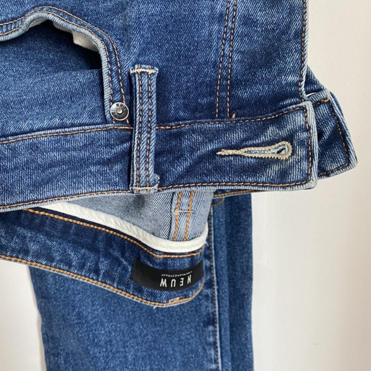 dark blue neuw jeans skinny tapering very soft... Depop