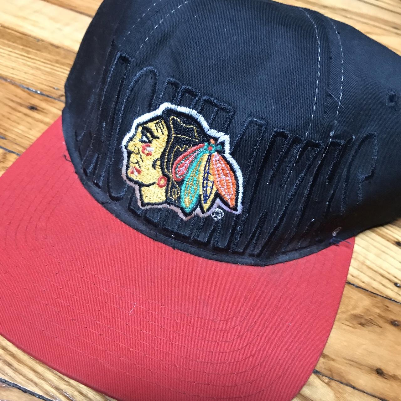 Vintage 90s Chicago Blackhawks Starter fitted hat. - Depop
