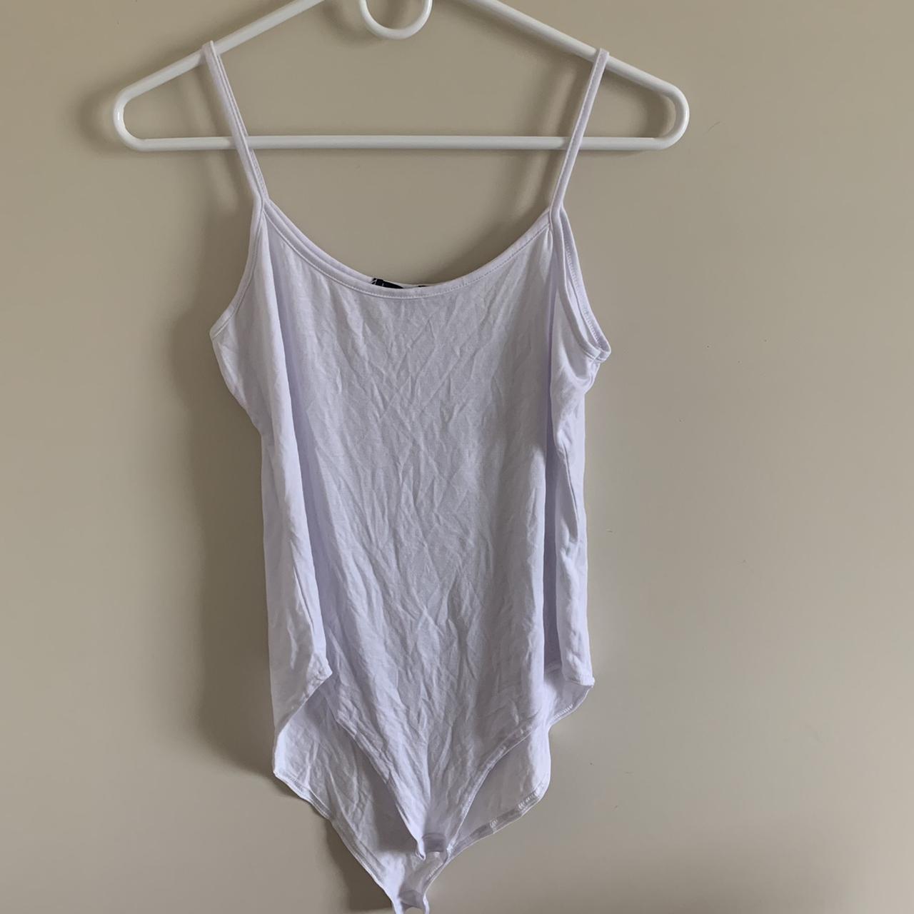 Boohoo Size 12 White Bodysuit Great Condition Zero Depop