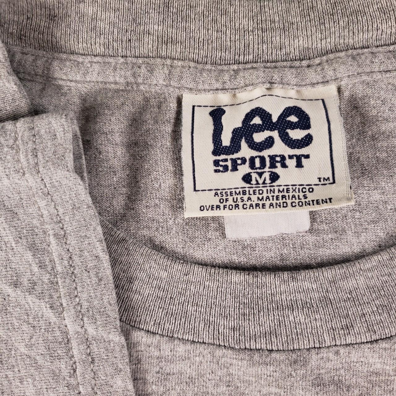 Lee Men's Grey and Navy T-shirt | Depop