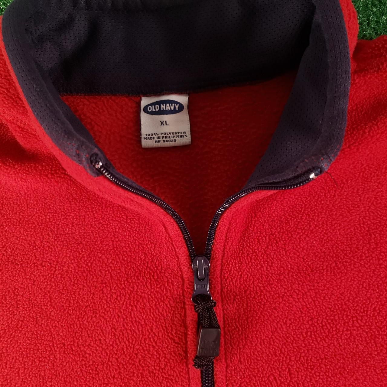 Old Navy Men's Red and Navy Jacket Depop