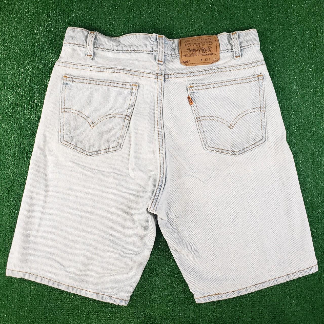 Levi's Men's Orange and Blue Shorts Depop