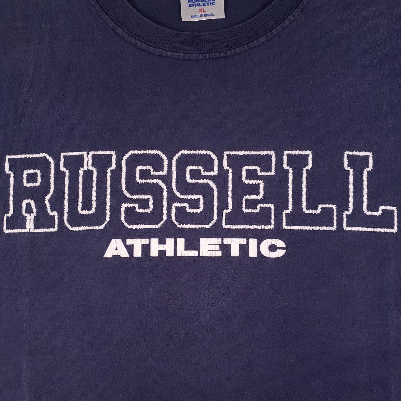 Russell Athletic Men's Navy and White T-shirt | Depop