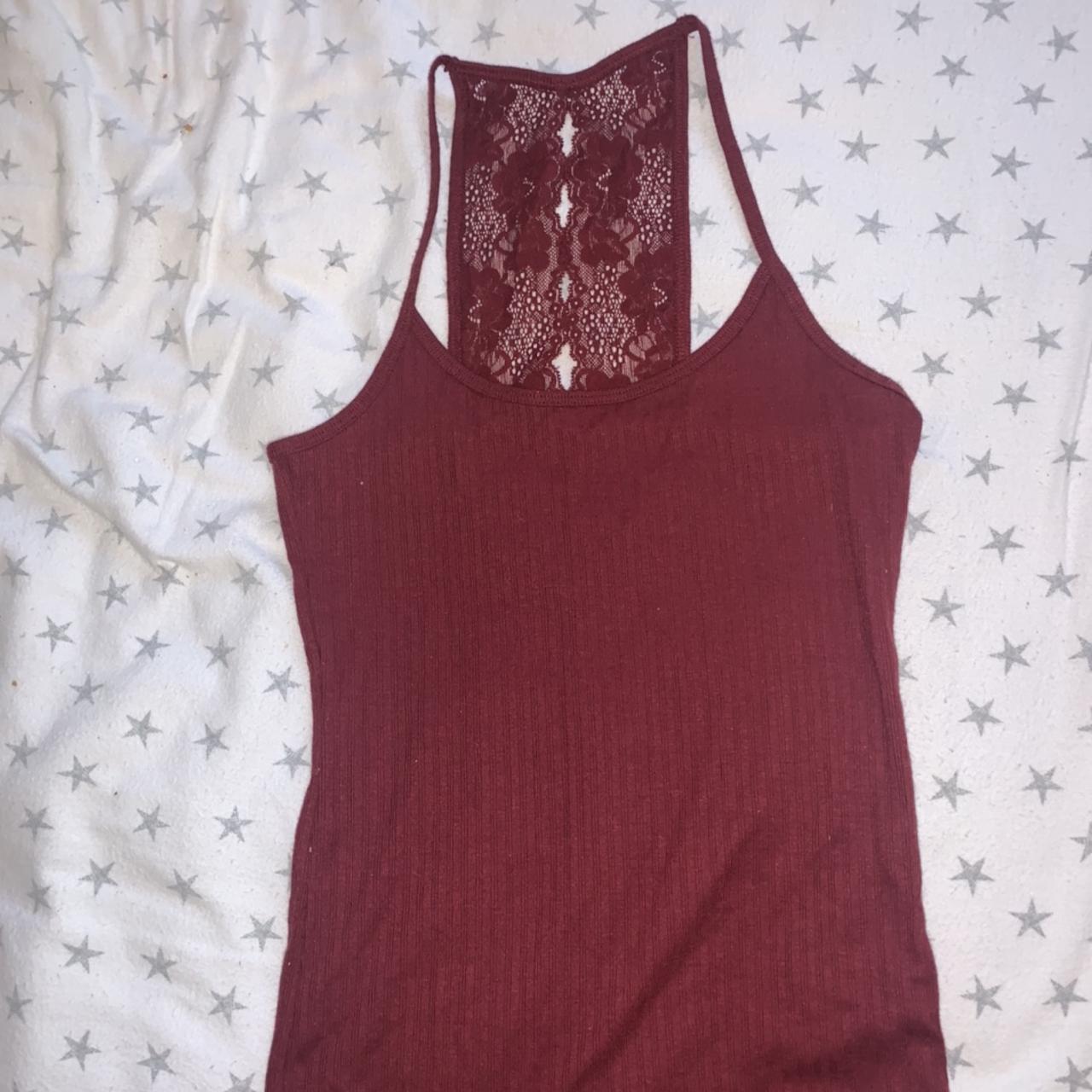 Hollister vest / cami with the prettiest lace back x... - Depop