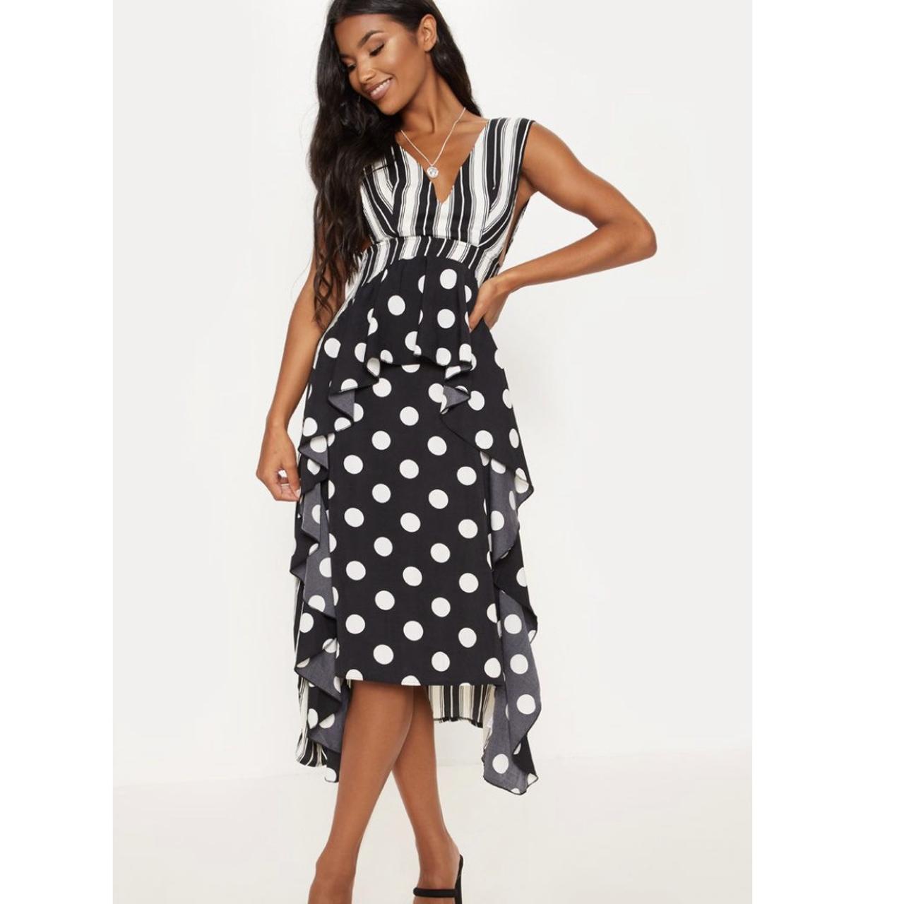 Polka dot clearance contrast dress