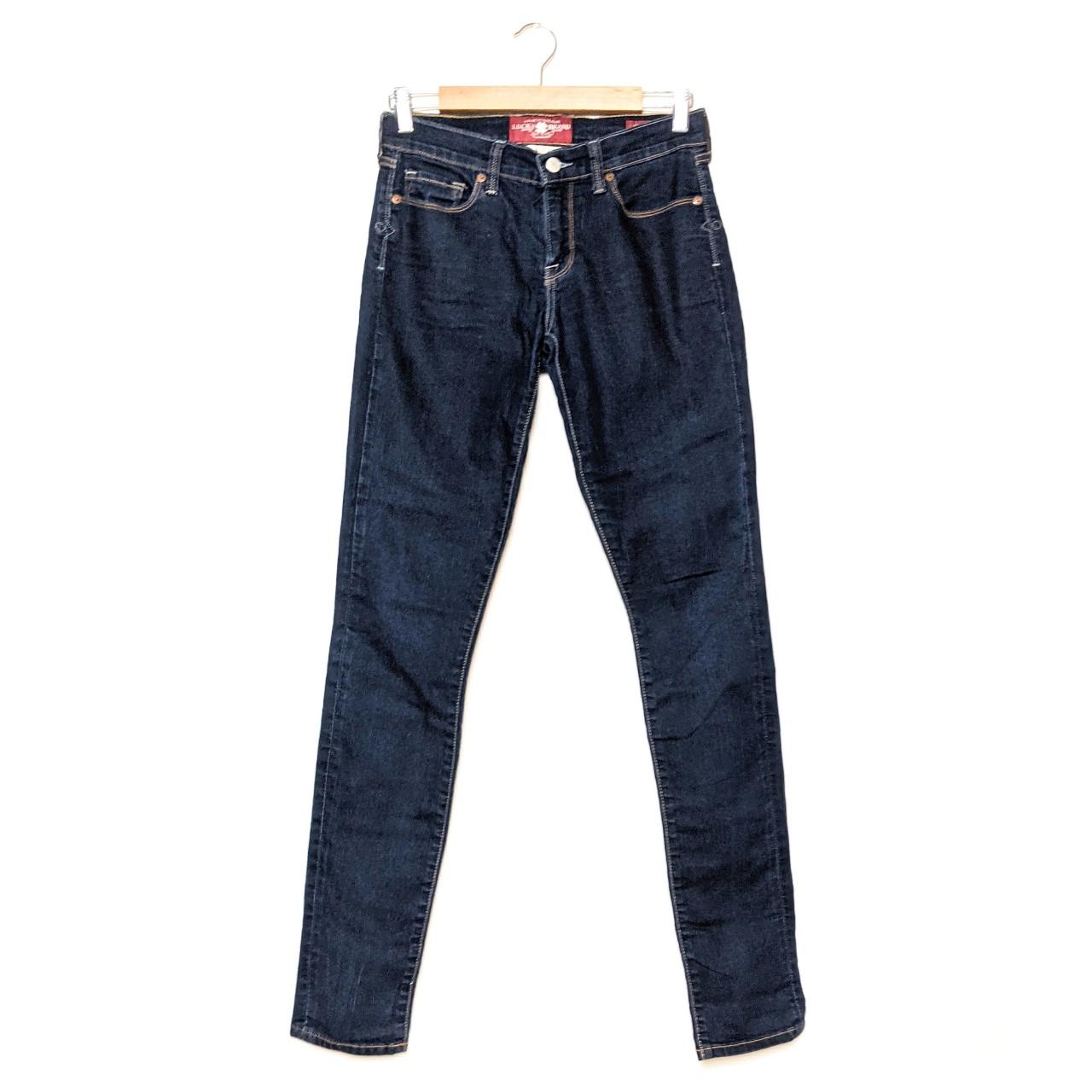 lucky brand sofia skinny jeans feature a dark wash... - Depop