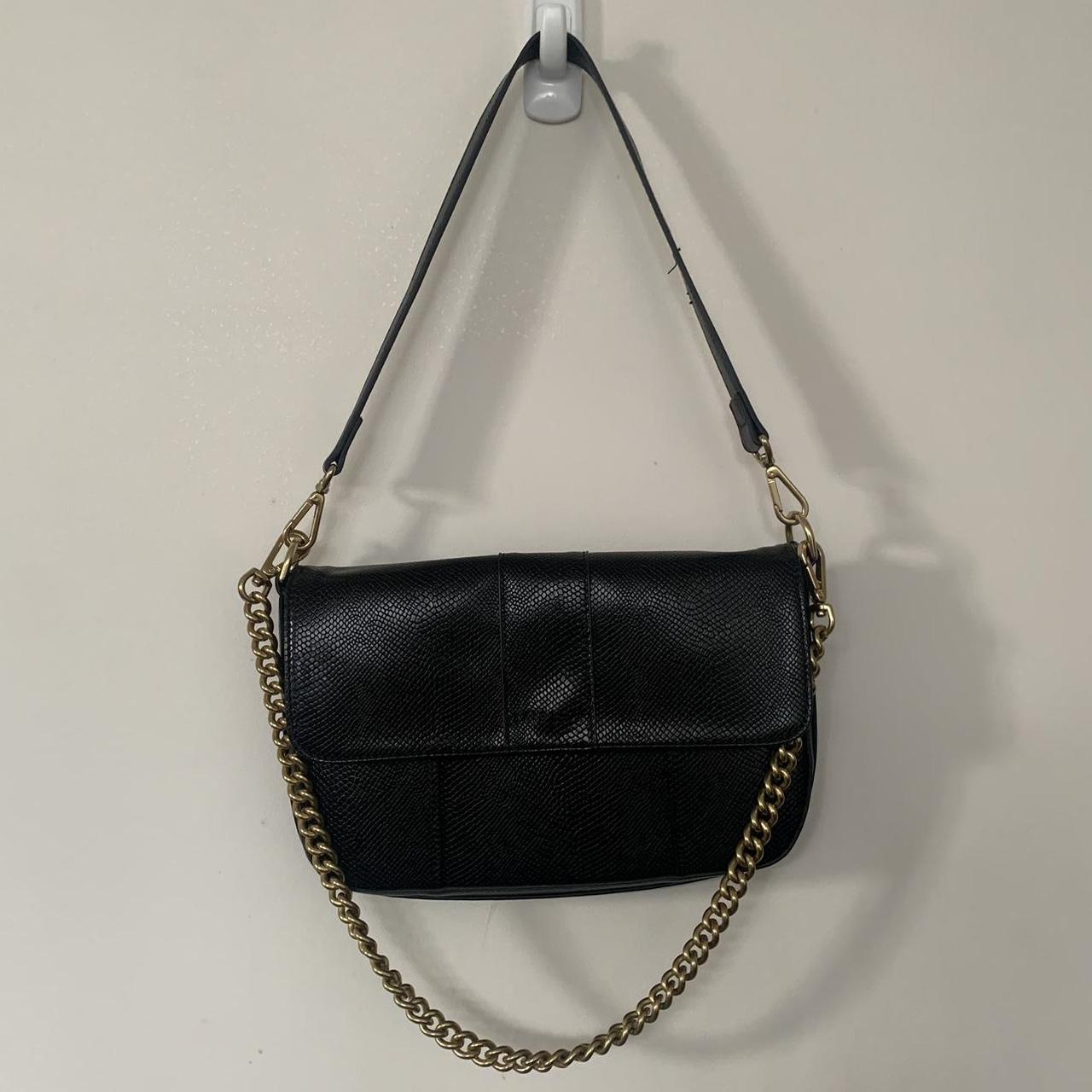 Women's Black and Gold Bag | Depop