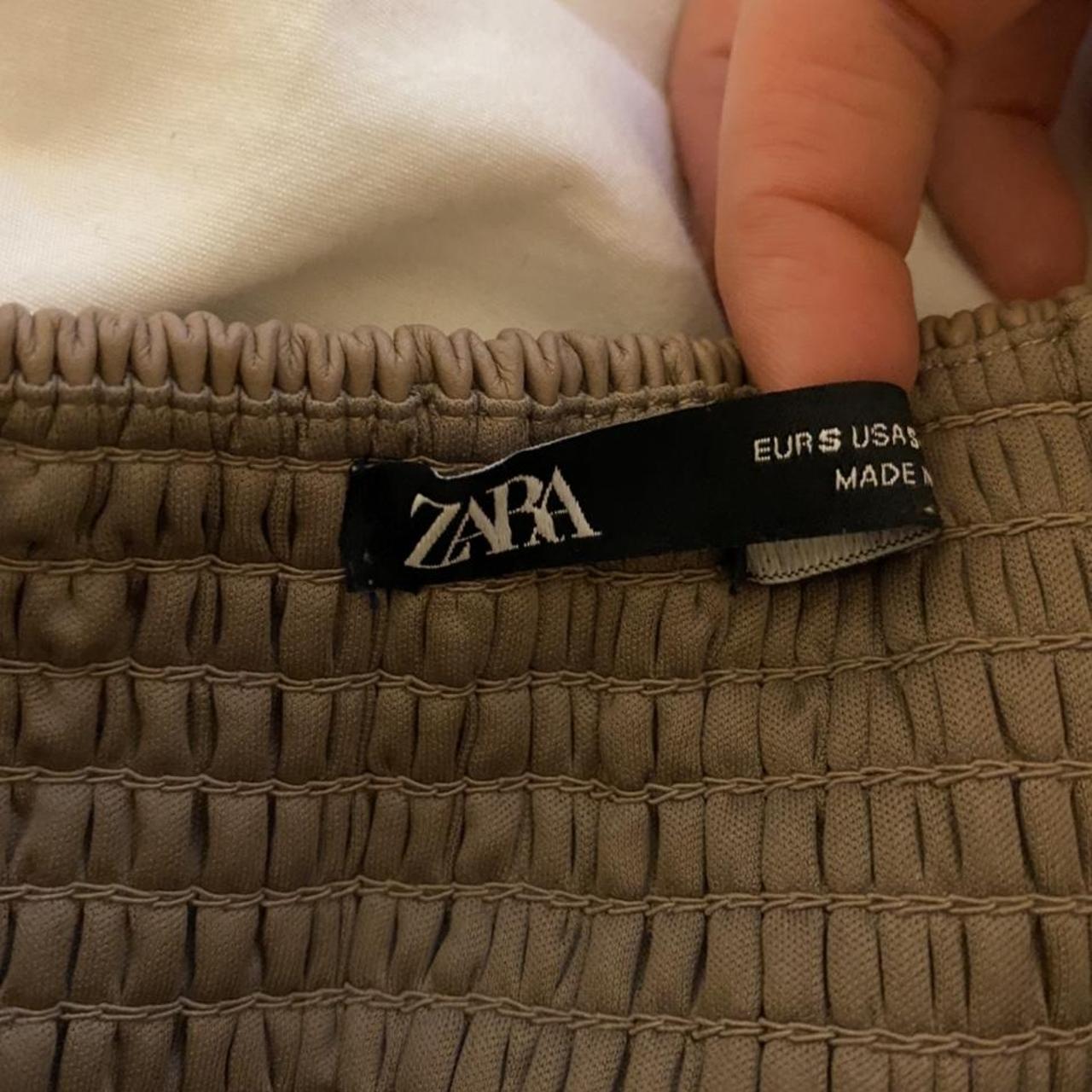 Zara Women S Tan Crop Top Depop