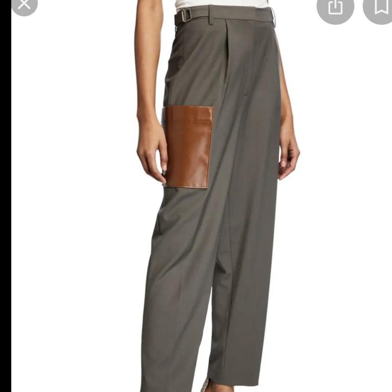 Tibi Women's Grey and Brown Trousers