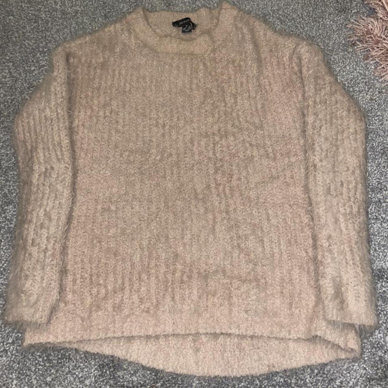 pink fluffy primark oversized jumper size xs but is... - Depop