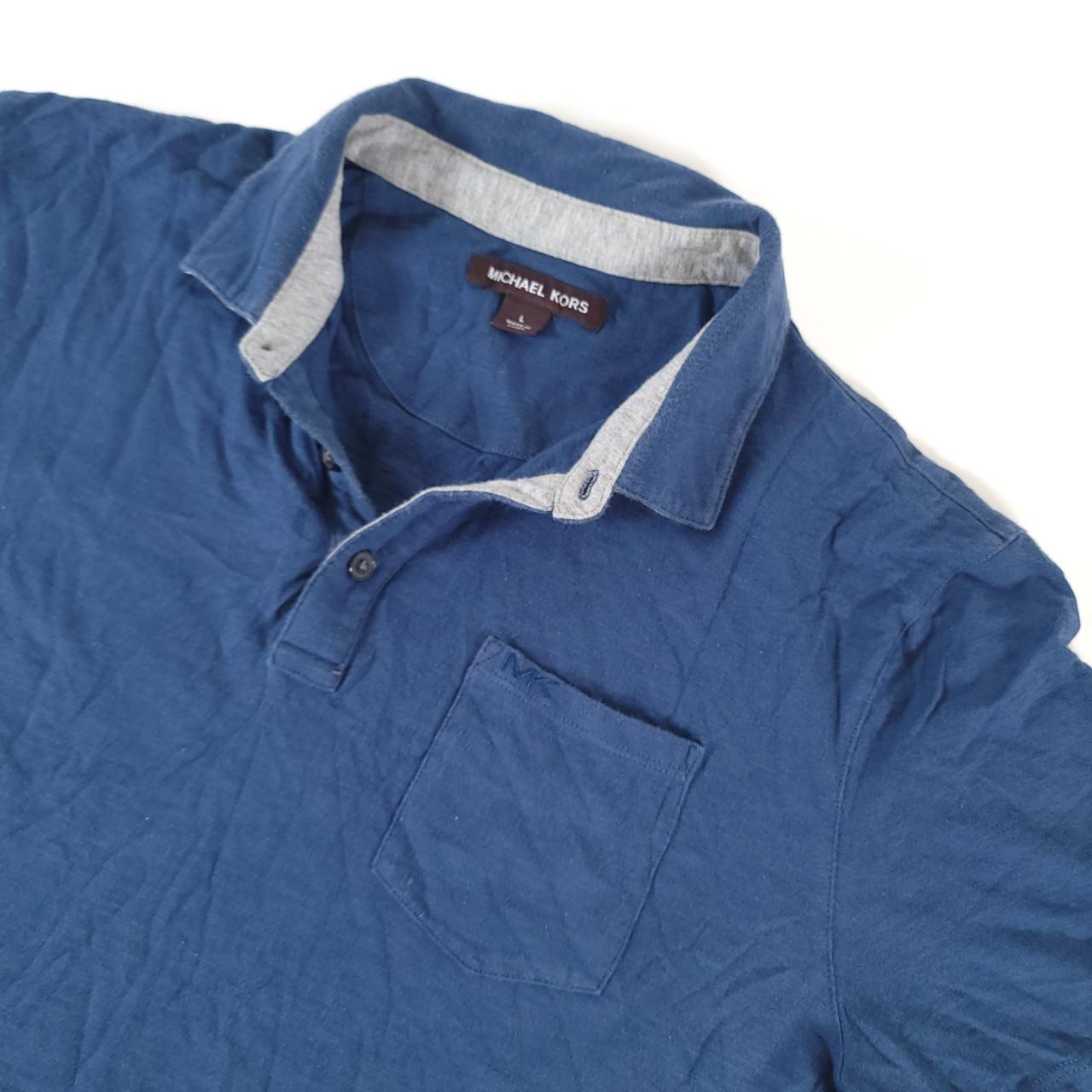 Micheal Kors Blue Polo Shirt Men's sz L. Comfortable... - Depop