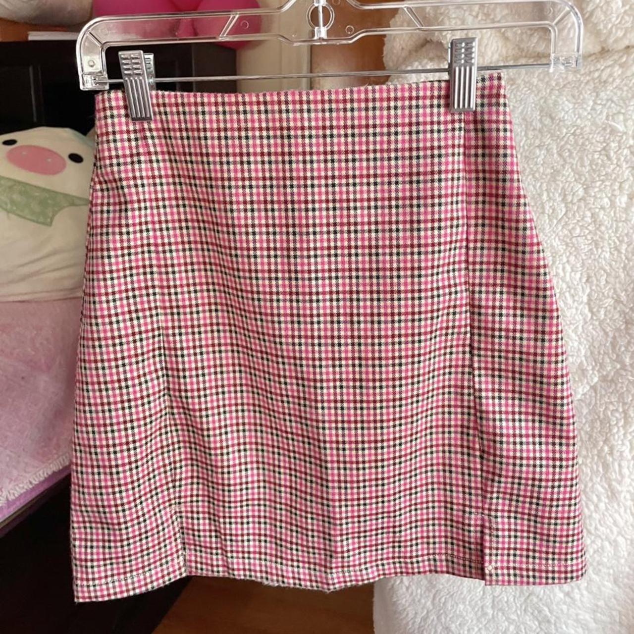 Brandy Melville Skirt Adorable Chic Pink Plaid Depop 