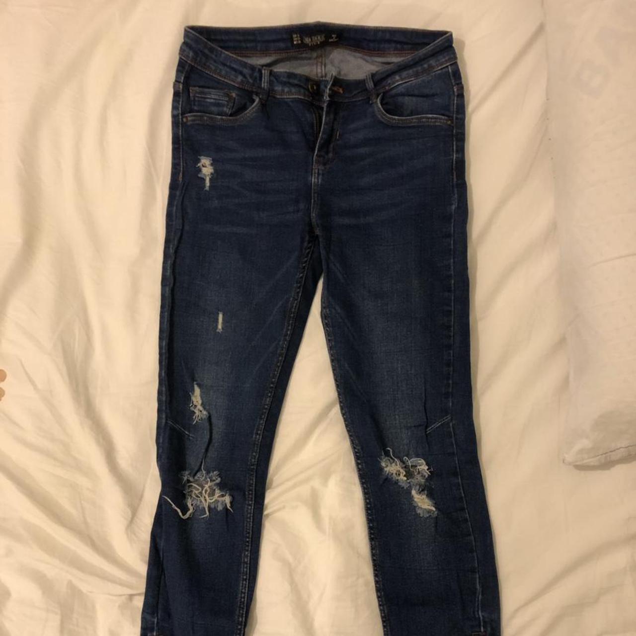 Zara trafaluc skinny ripped jeans Hardly worn... - Depop