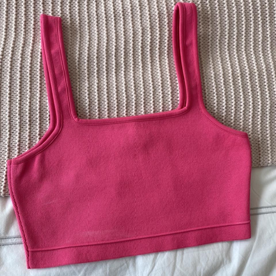 Primark pink seamless crop top and cycling shorts - Depop