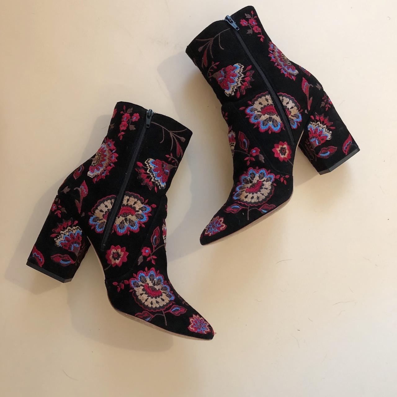 velvet embroidered boots