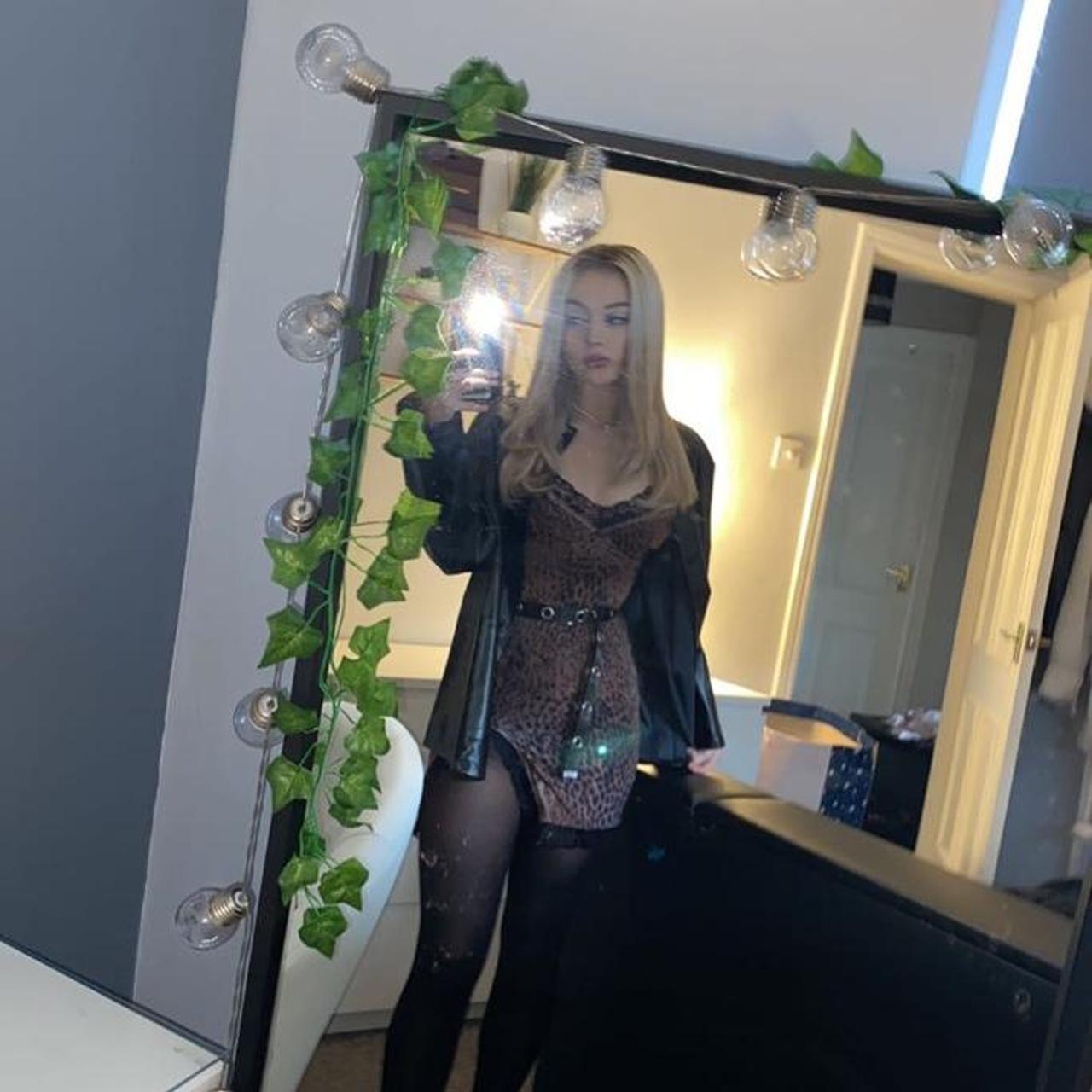 coti bodycon dress in gradient cheetah brown with lace