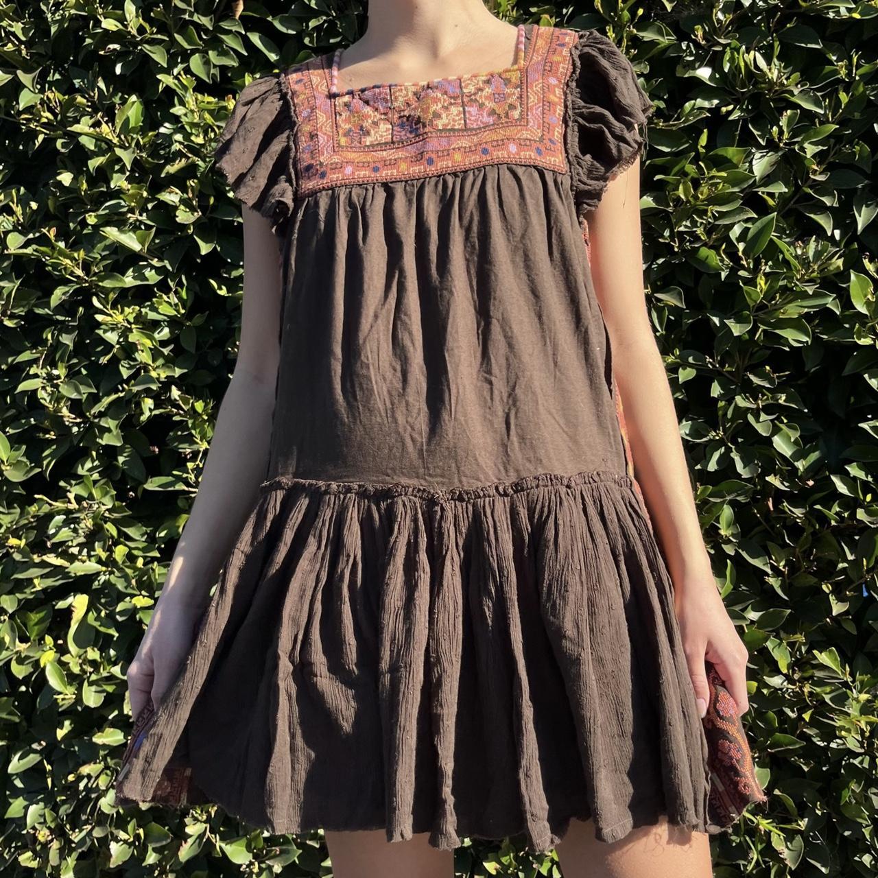 Free People Day Glow Mini Dress Olive colored