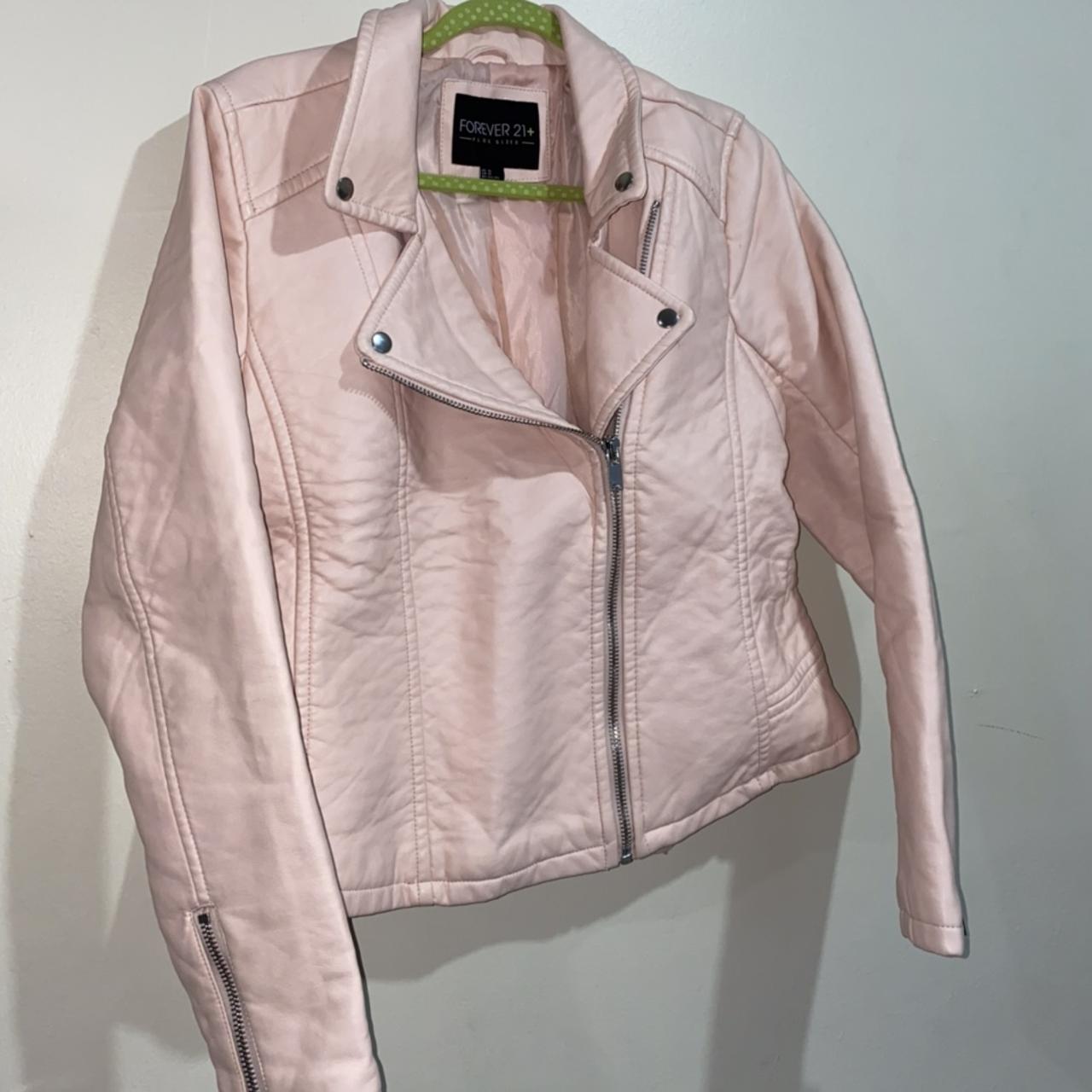 Forever 21 Baby Pink Féaux Leather Jacket 💓 [ FREE... - Depop