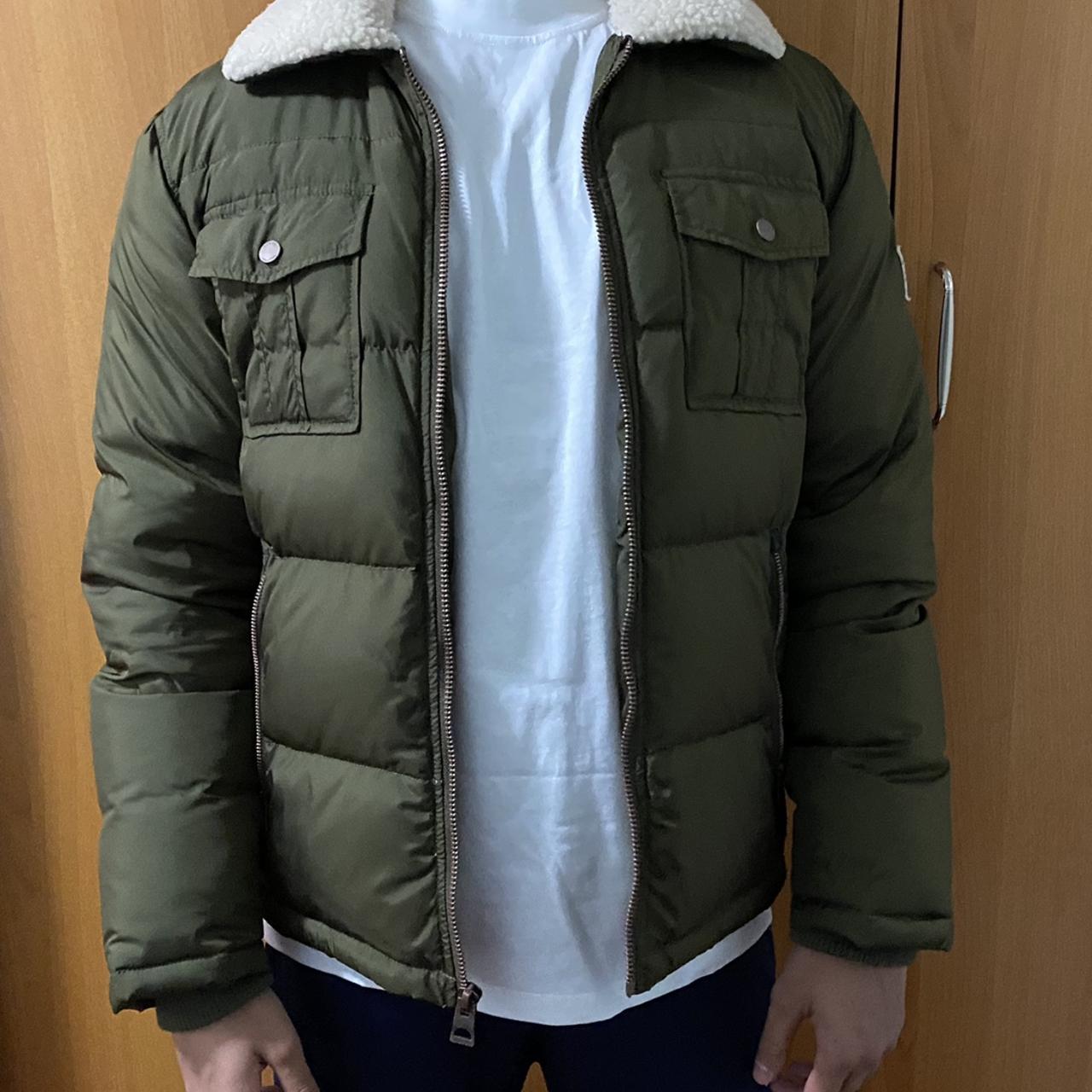 Guess Men's Khaki and Green Jacket Depop