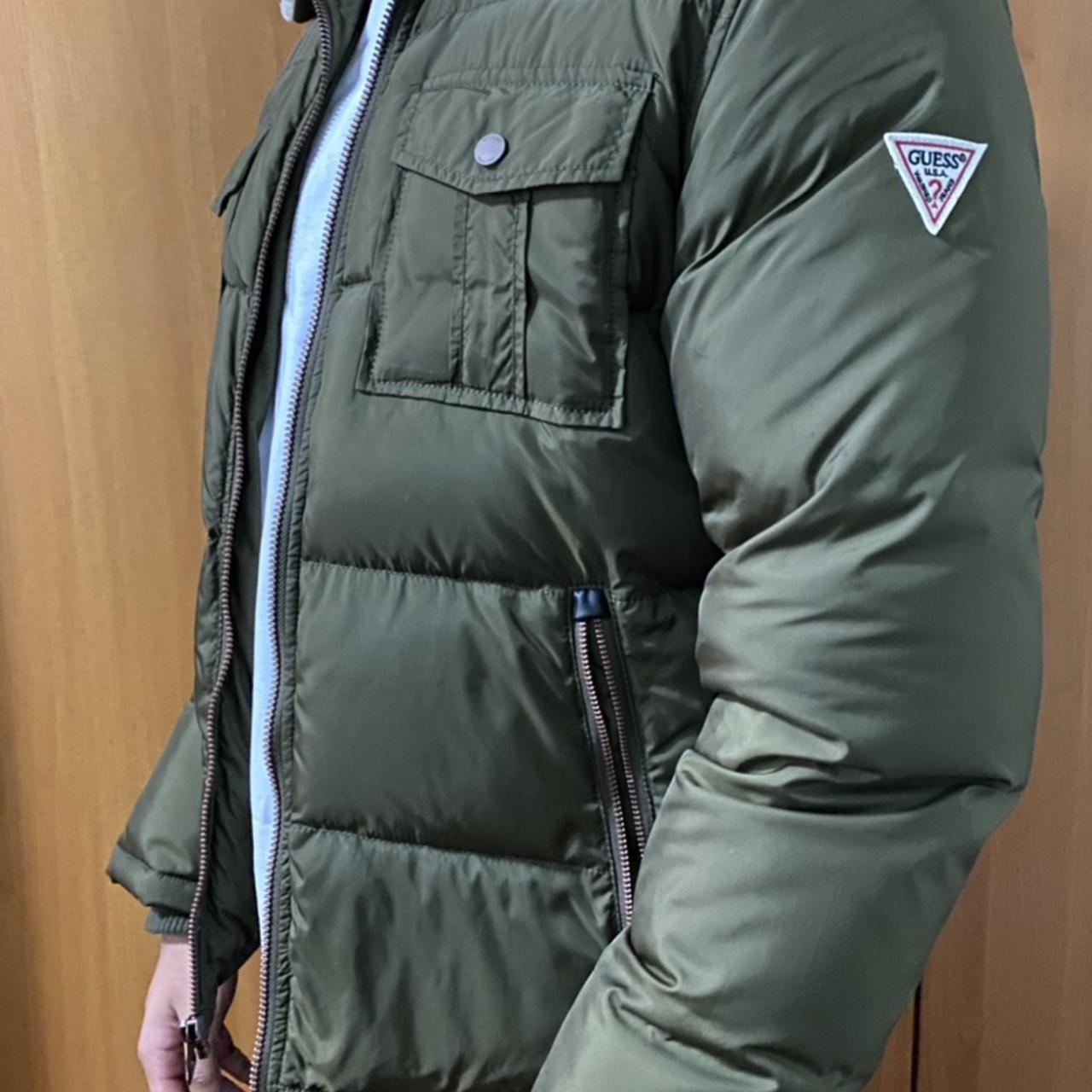 Guess Men's Khaki and Green Jacket Depop