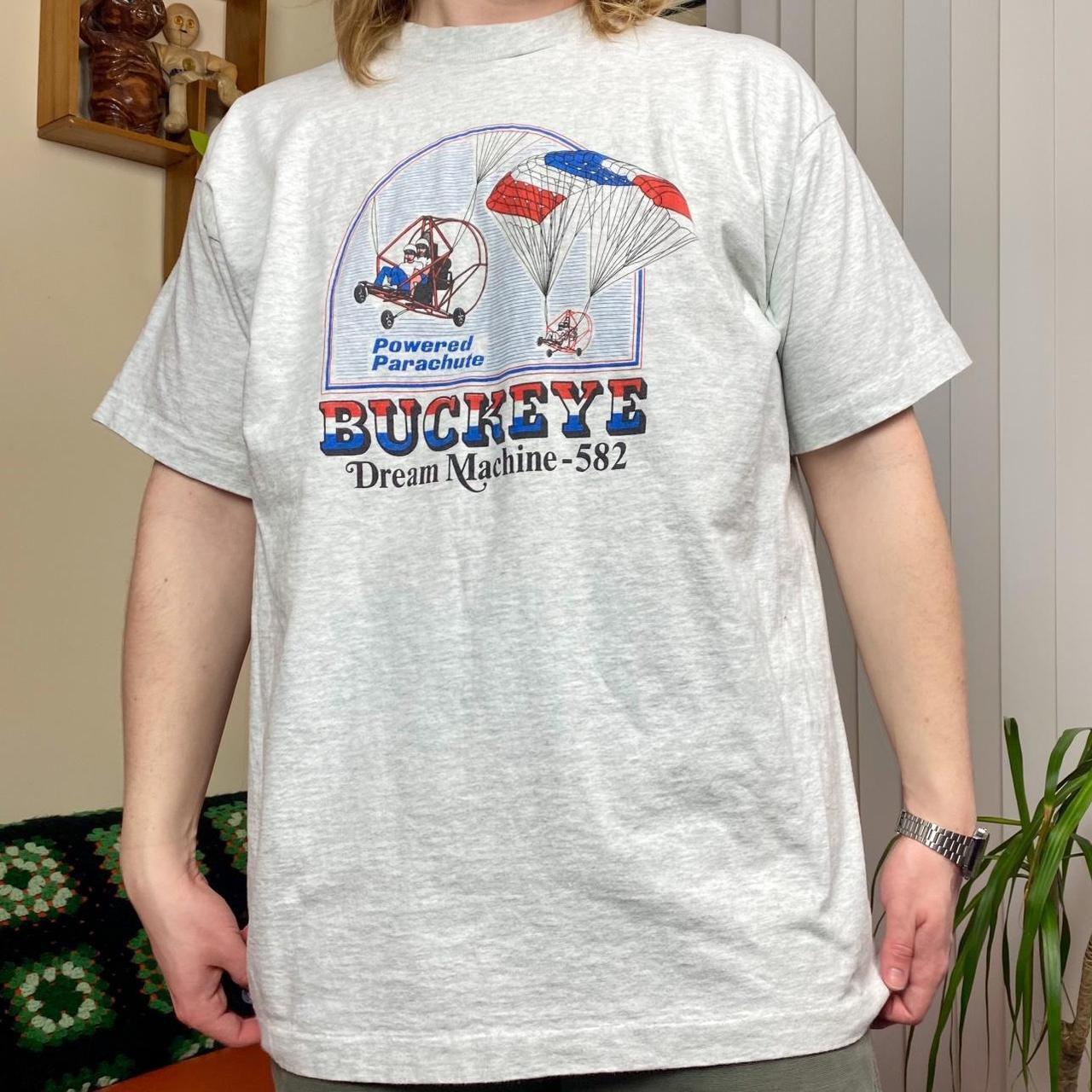 vintage buckeye powered parachute promo tee light... Depop