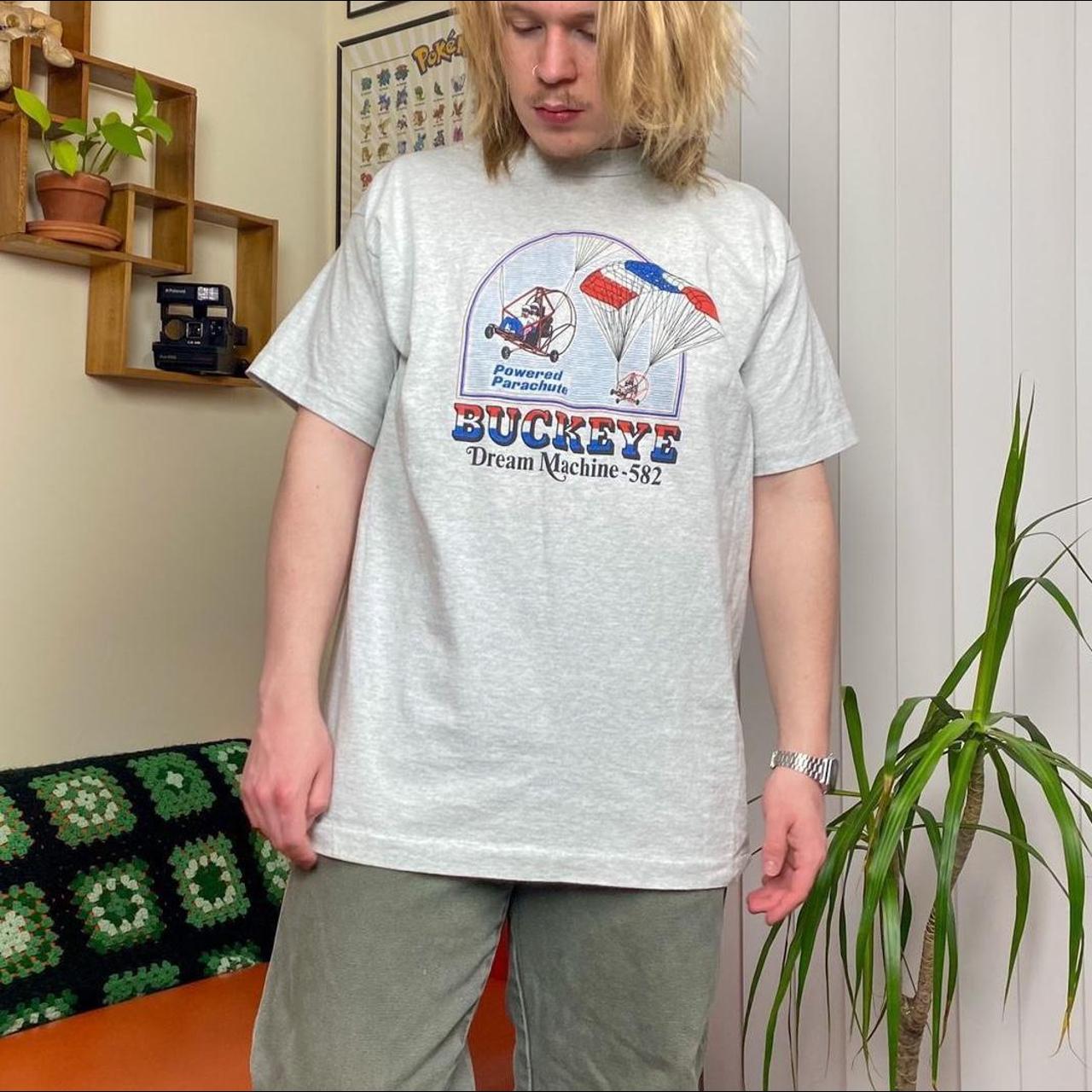 vintage buckeye powered parachute promo tee light... Depop