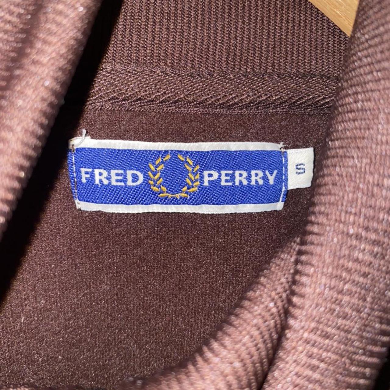 Fred Perry Men's Burgundy and Blue Jacket | Depop