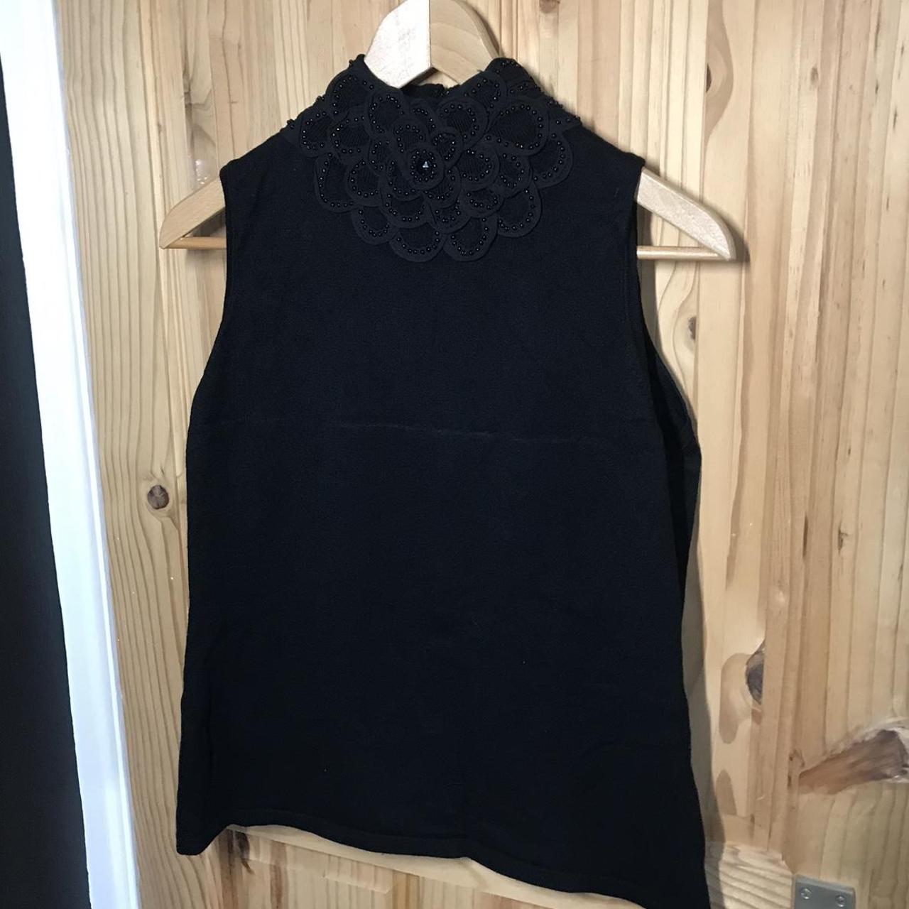 Gorgeous high neck black vest top with gem neck... - Depop