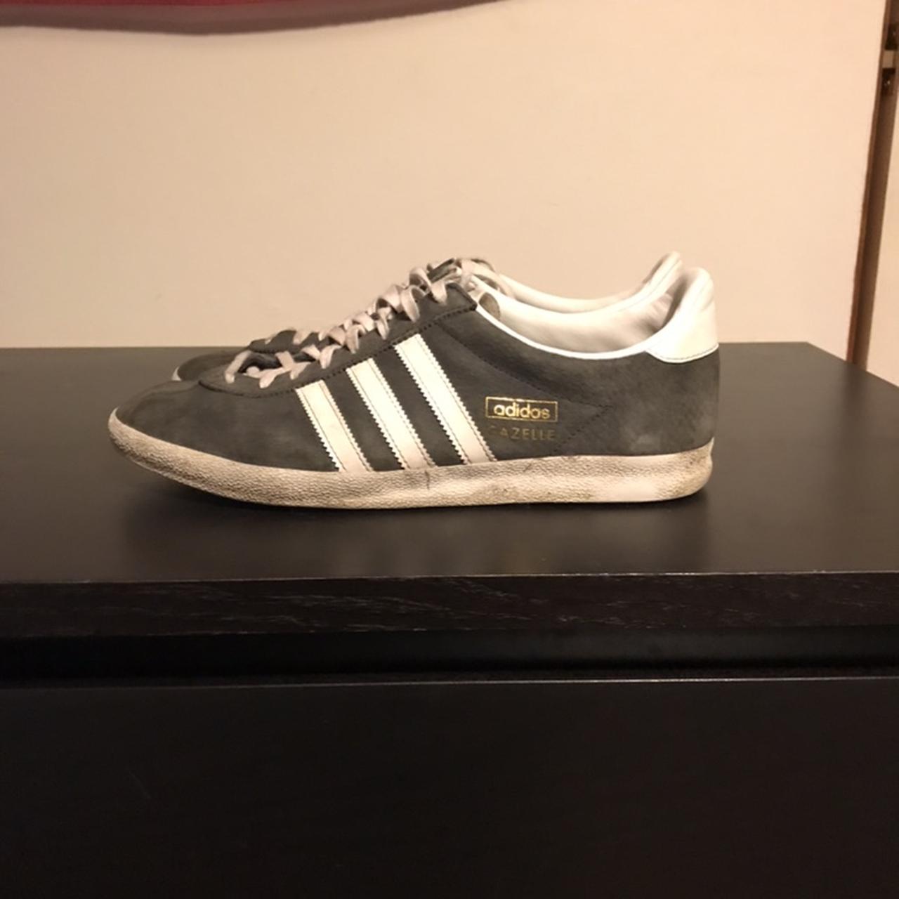 Grey Adidas Gazelle 1 Decent condition, no box - Depop