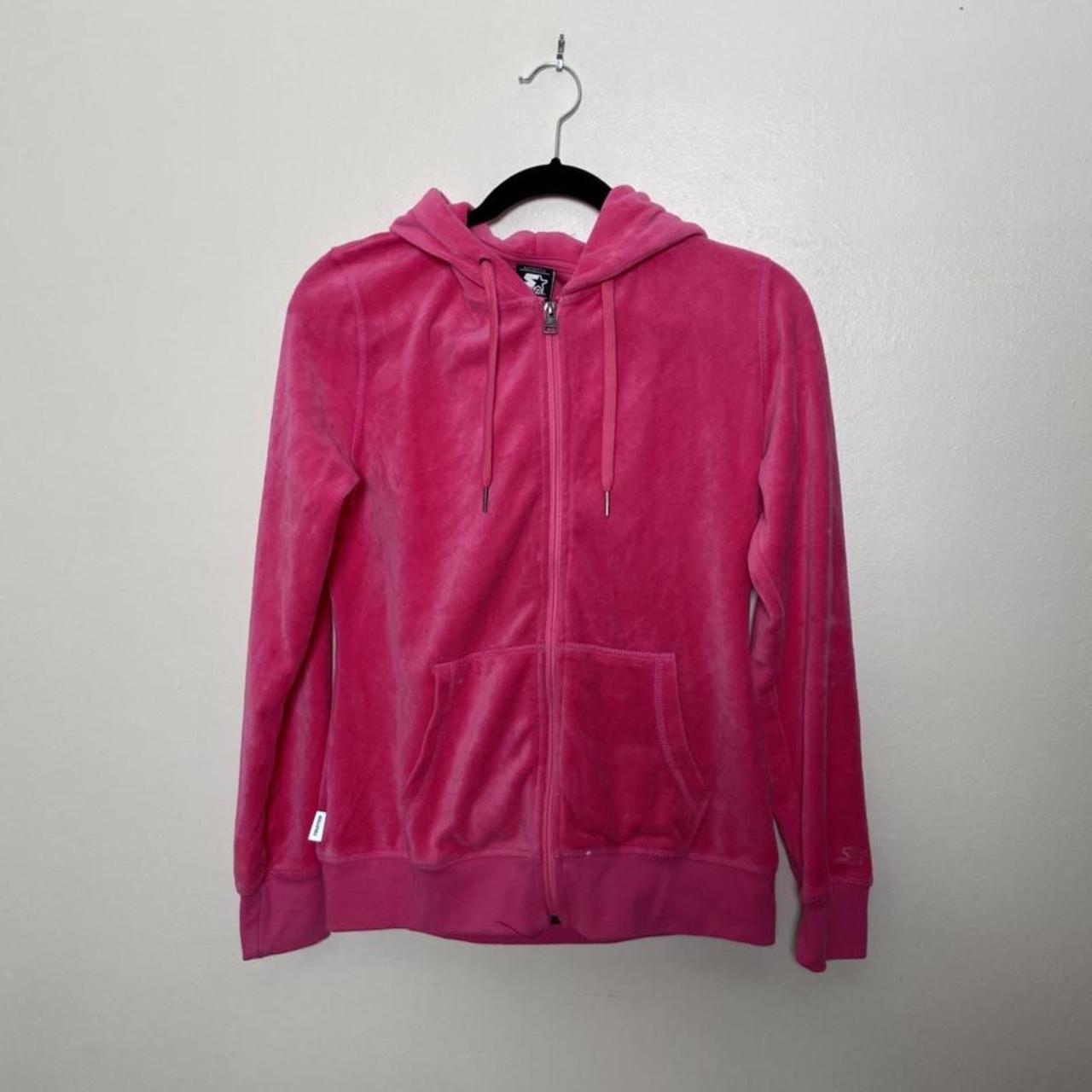 Hot pink velvet zip up track jacket Tagged for exposure - Depop