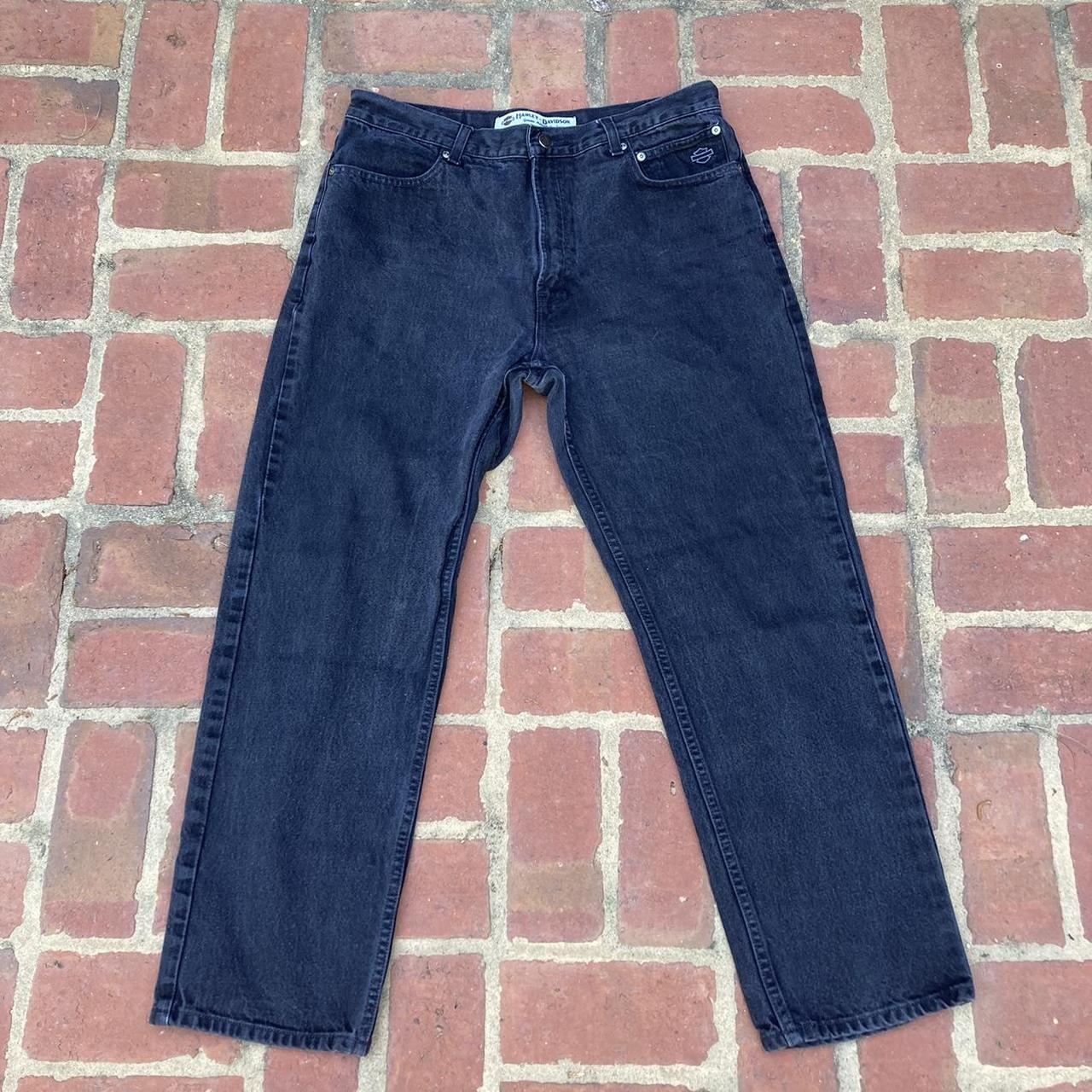 Y2K Harley Davidson jeans A bit faded Fit... - Depop