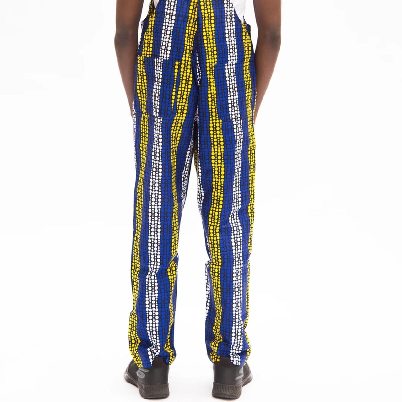 Men's Yellow and Blue Dungarees-overalls (2)