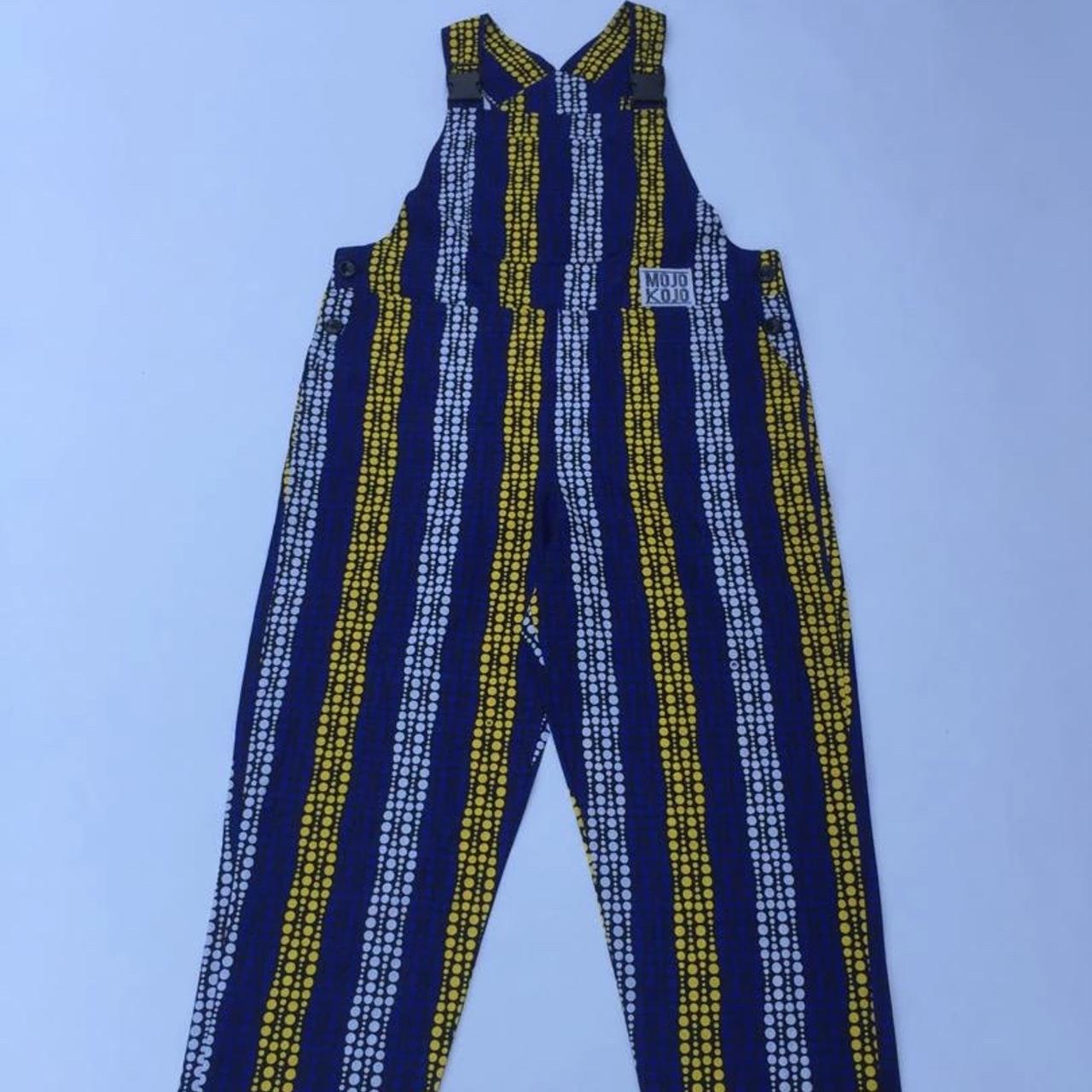 Men's Yellow and Blue Dungarees-overalls (3)