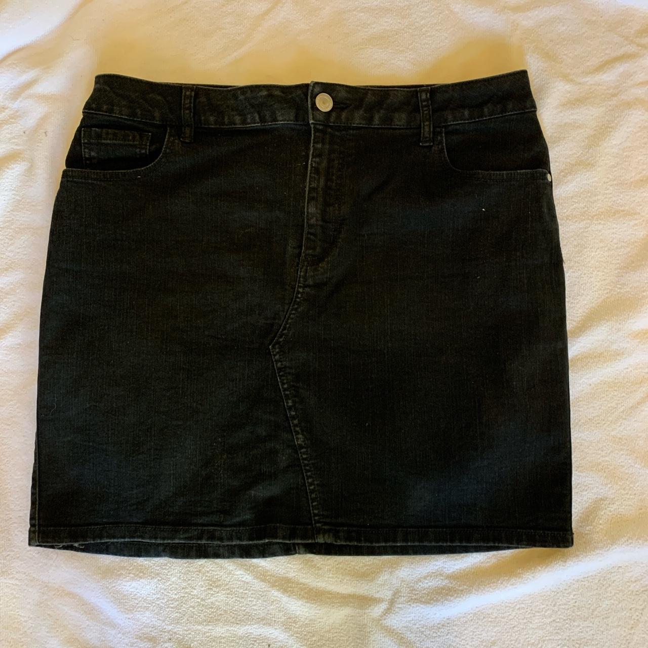 Black denim skirt kmart hotsell