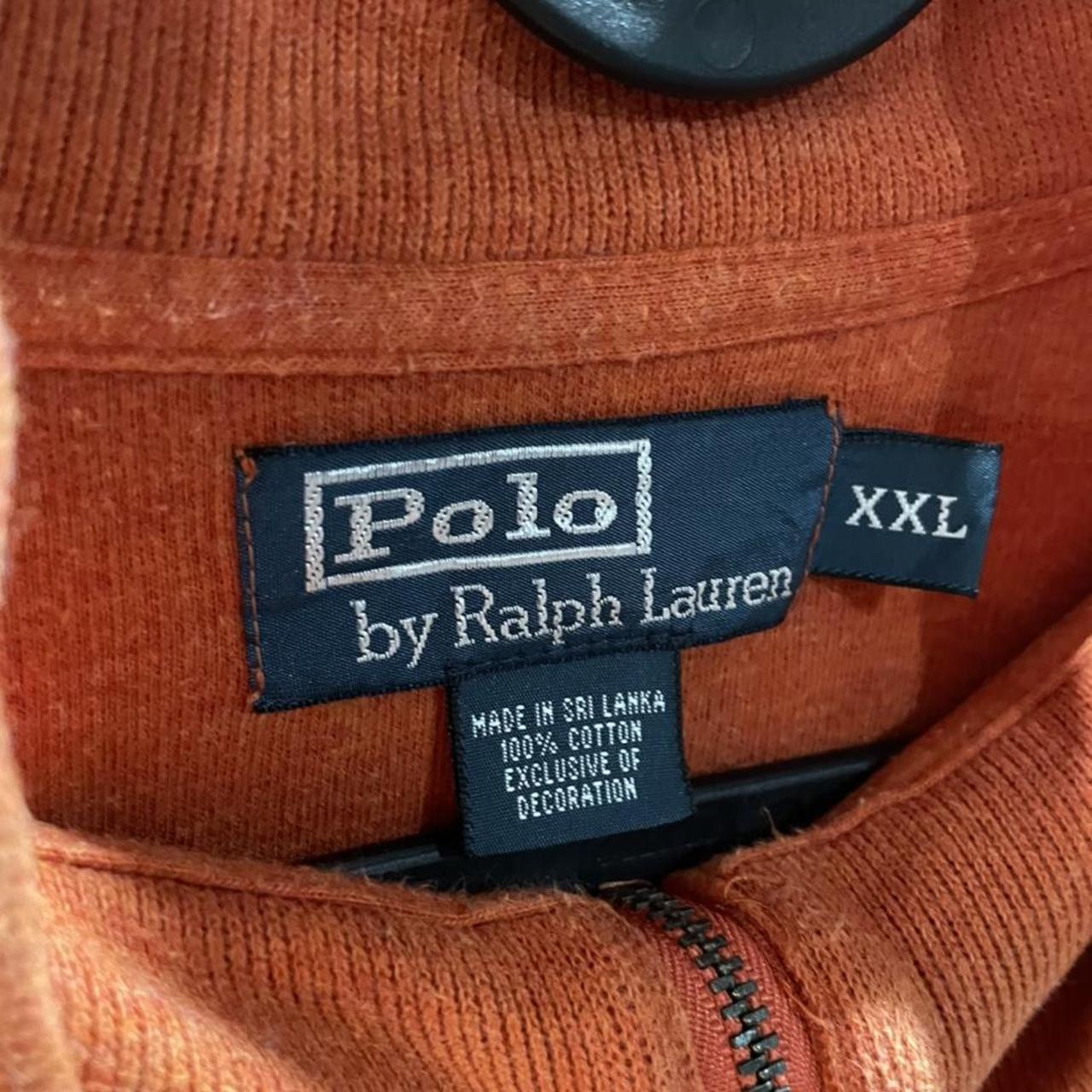 Ralph Lauren XXL Orange jumper 1/4 Zip Small mark... - Depop