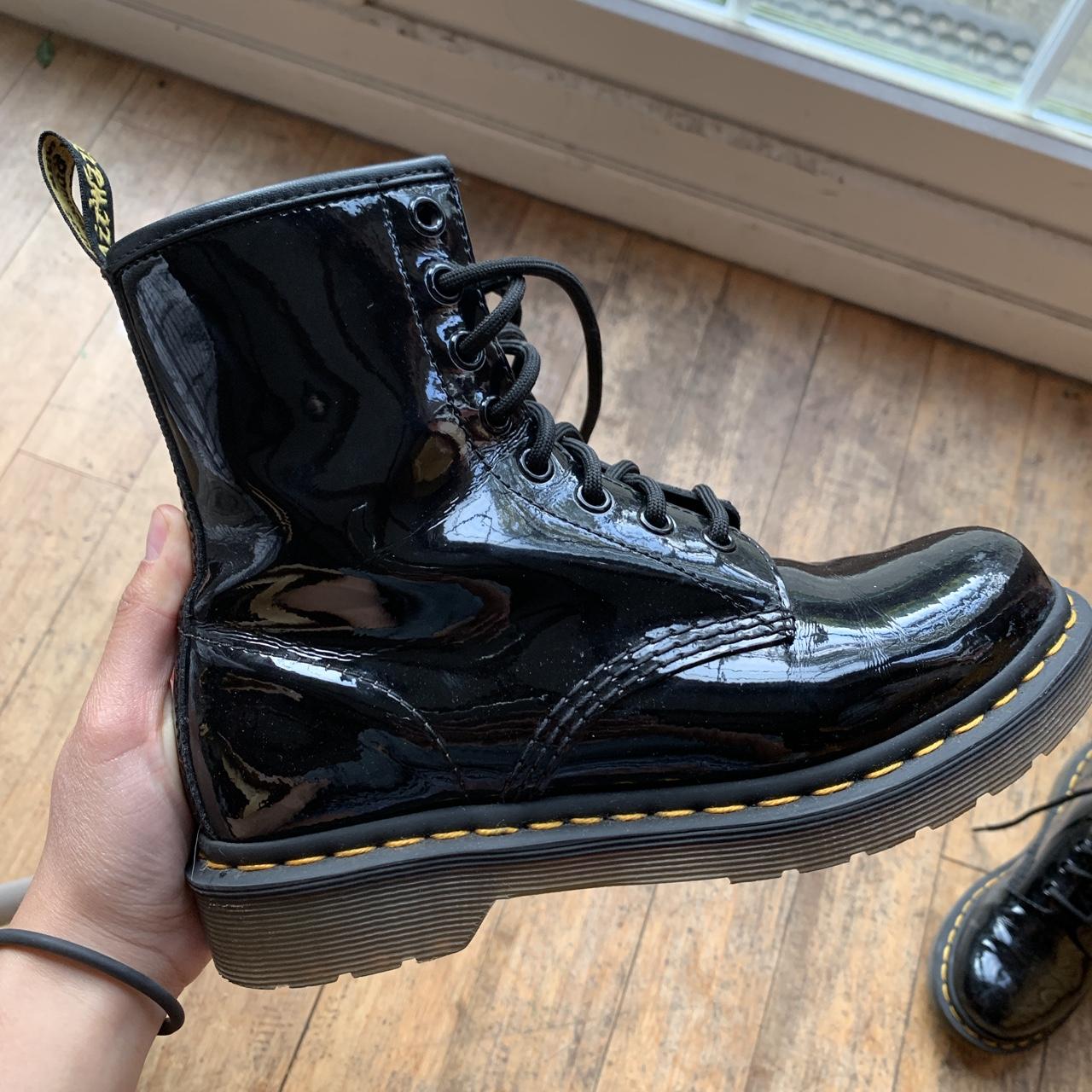 Breaking in cheap patent dr martens