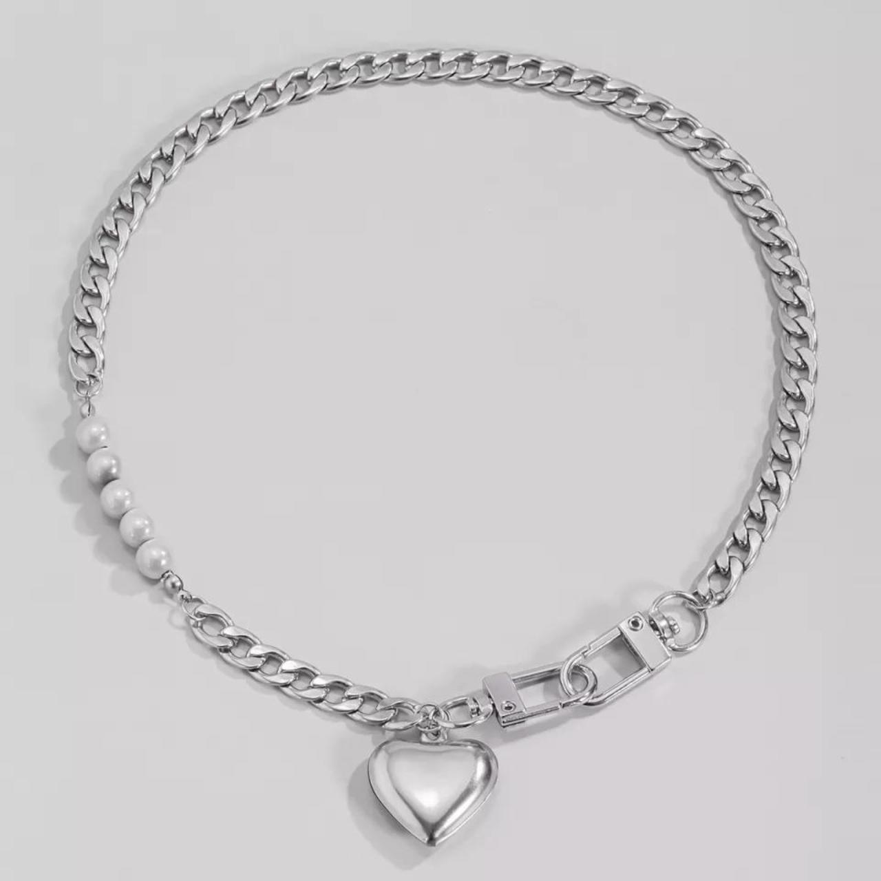 A cute chain necklace with a heart pendant. Made... Depop