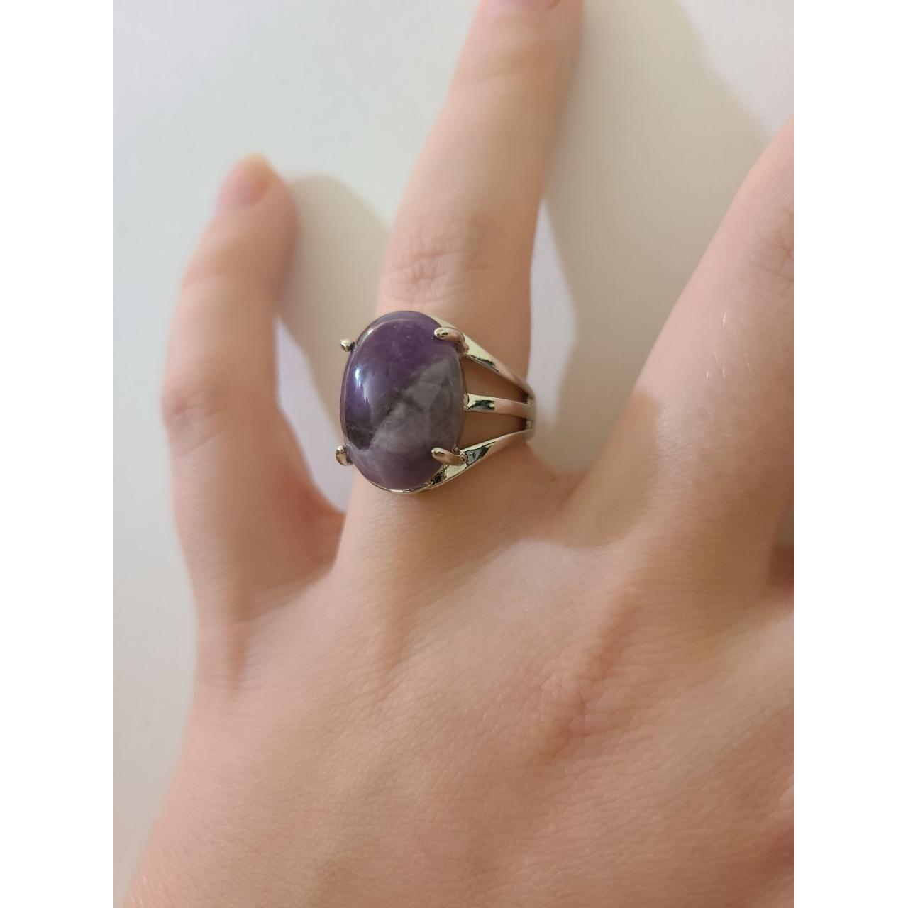 Pretty purple amethyst ring. Made of zinc alloy,... Depop