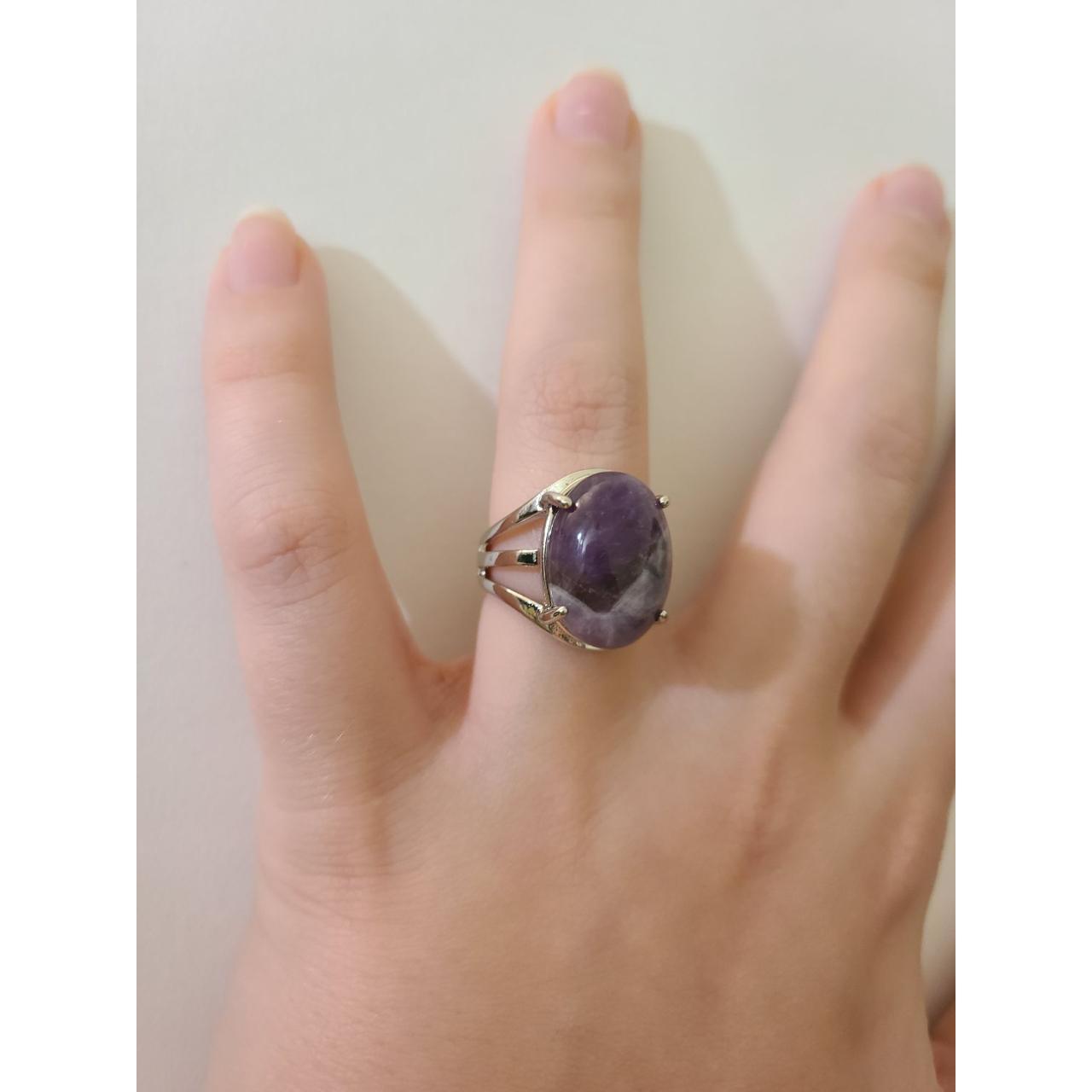 Pretty purple amethyst ring. Made of zinc alloy,... Depop