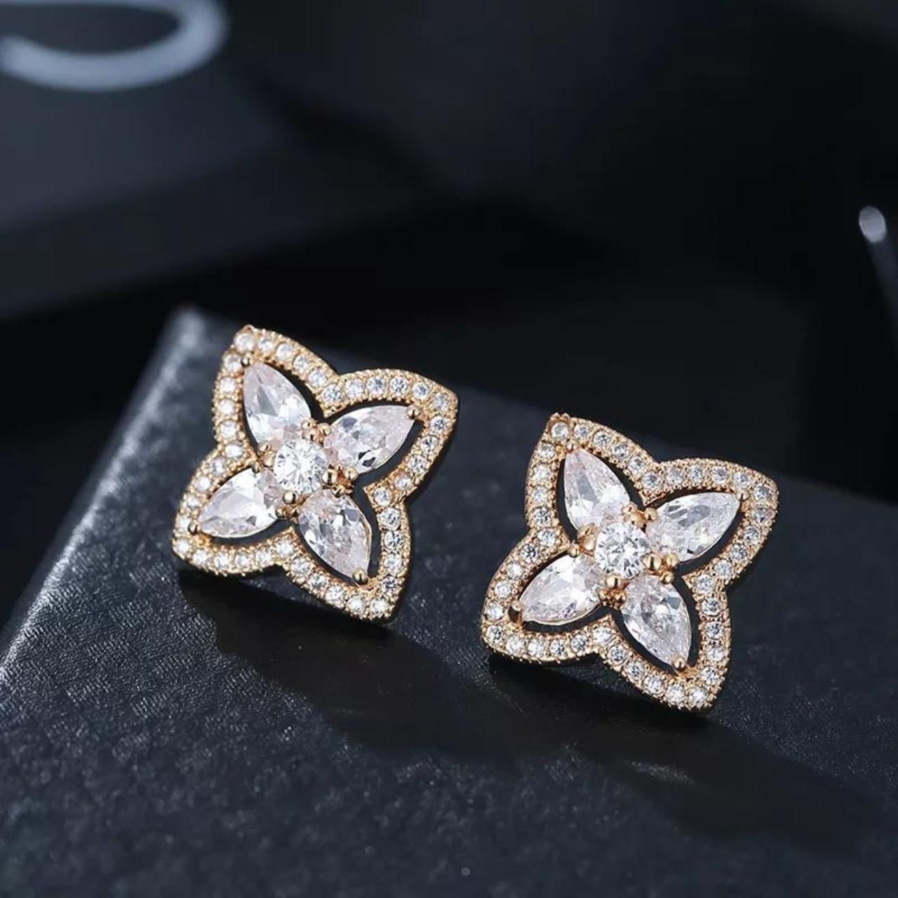 Beautiful flower earrings. Made of copper alloy.... - Depop