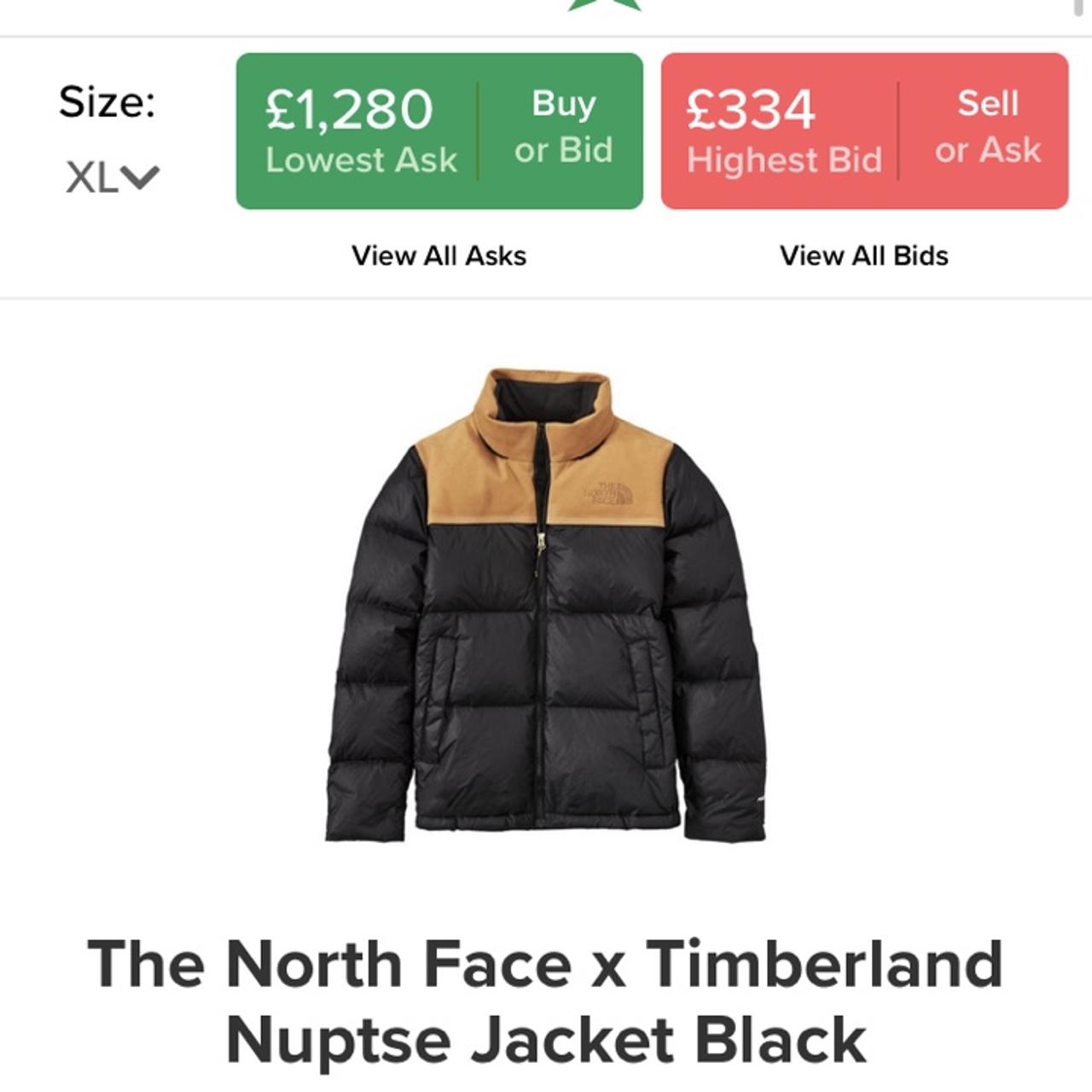 The north face x on sale timberland nuptse jacket