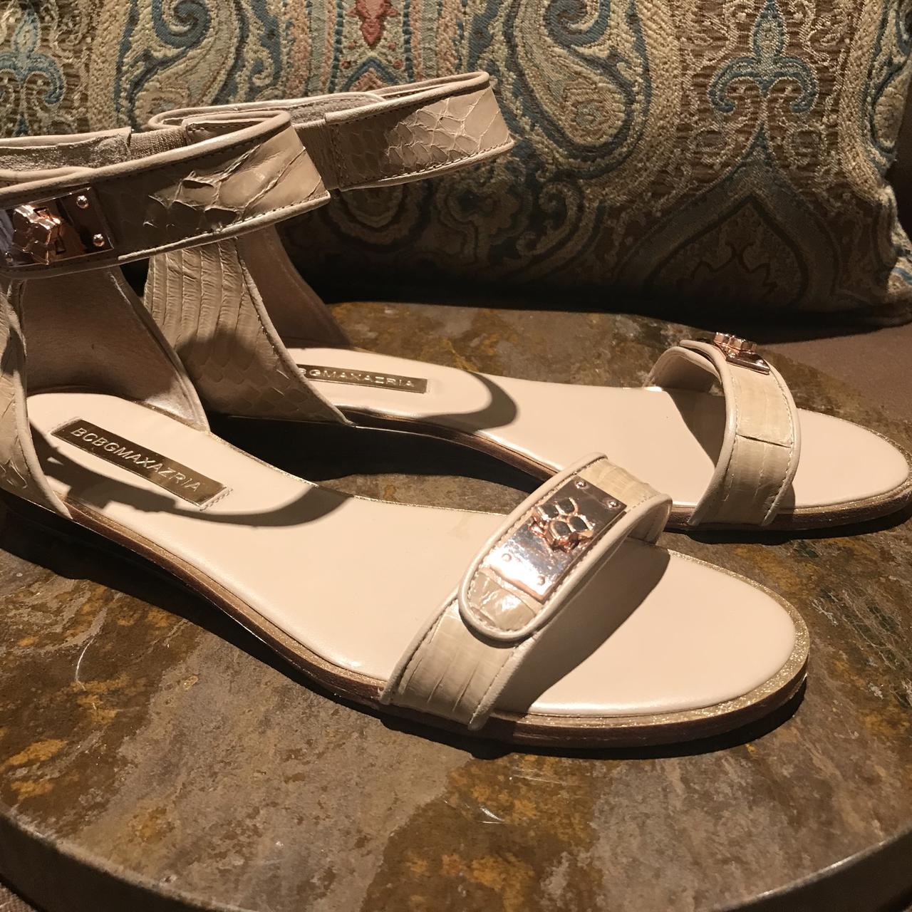 PRICE DROP BCBG Flat Sandals gold and beige