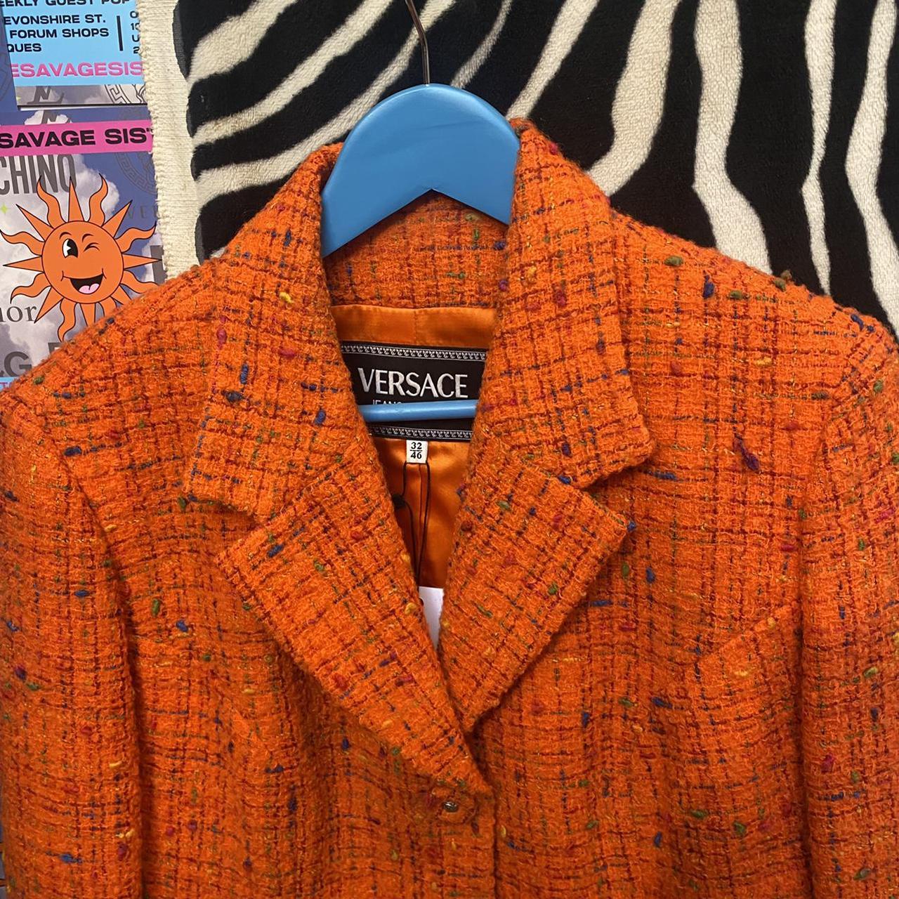 orange tweed blazer