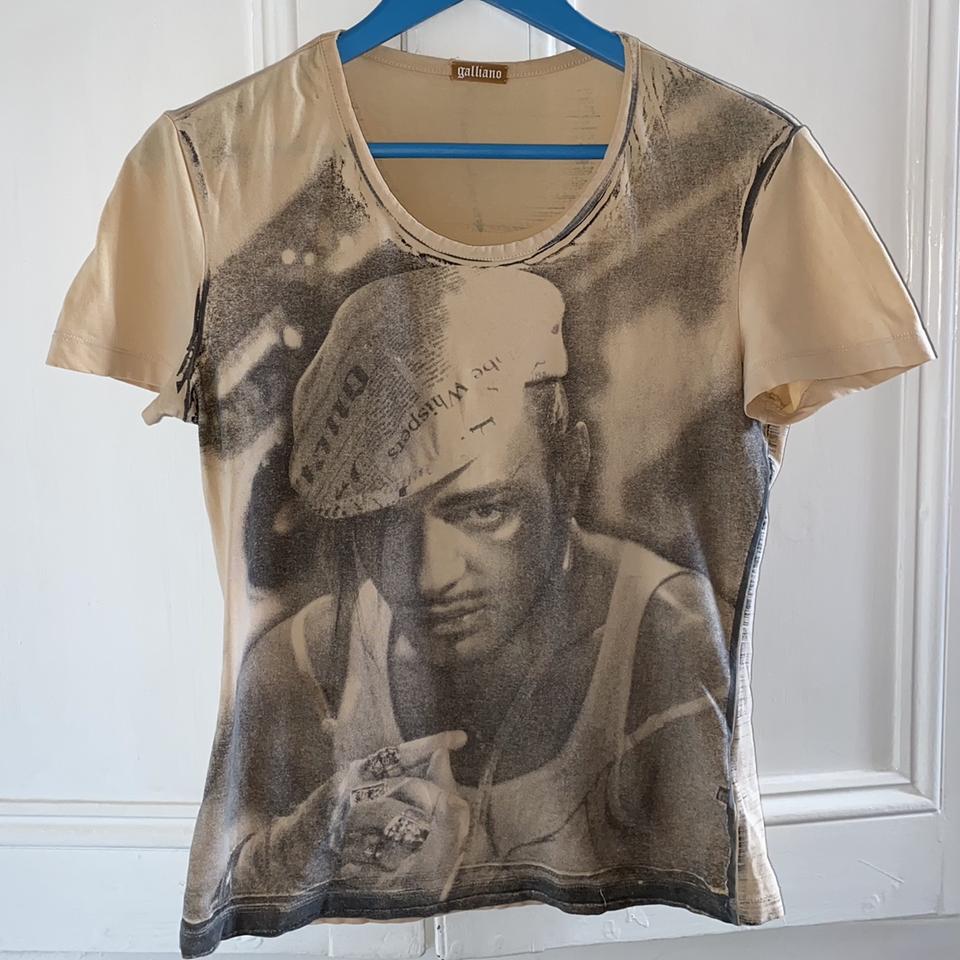 John Galliano face print tee Y2k glam babe, T-shirt... - Depop