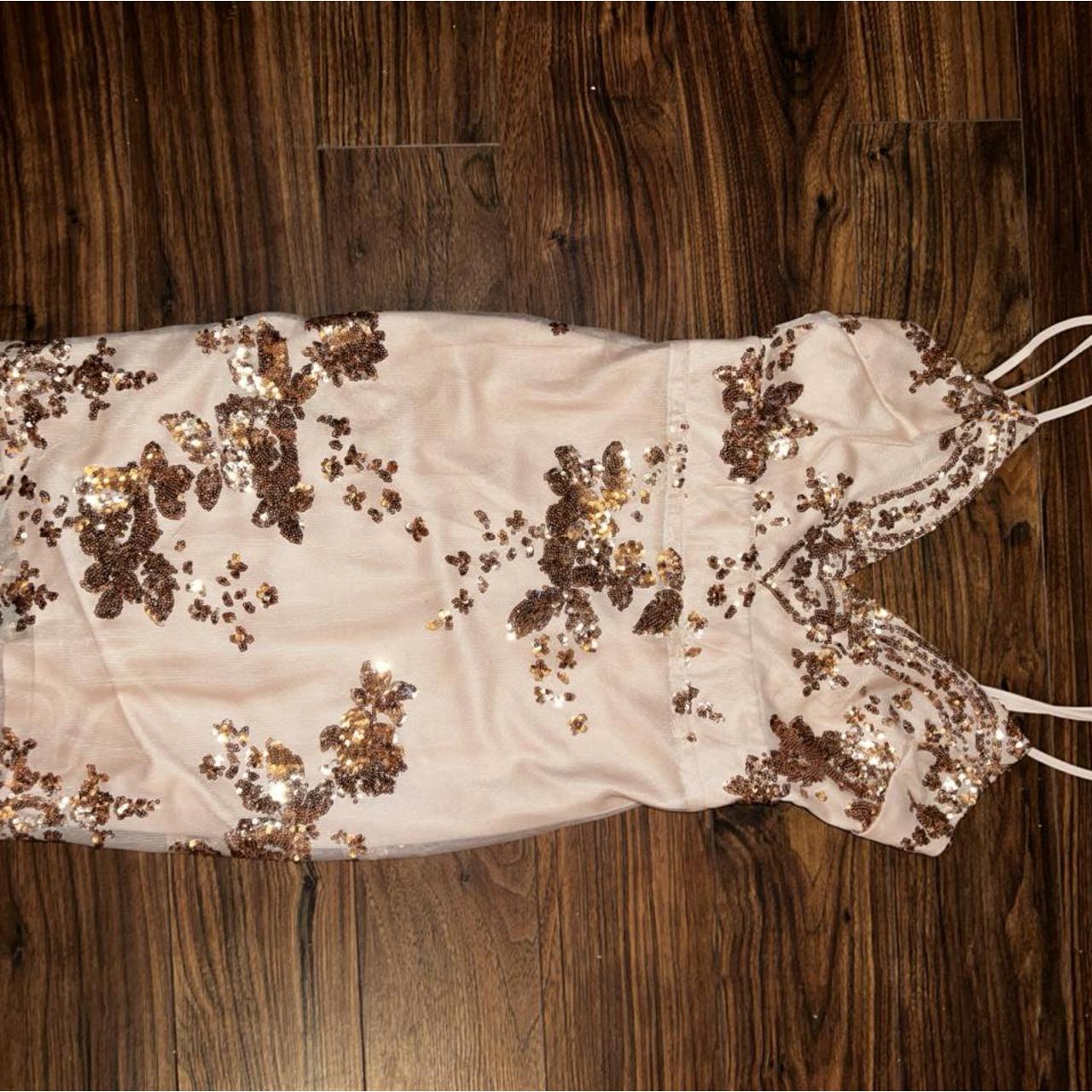 boohoo gold satin dress