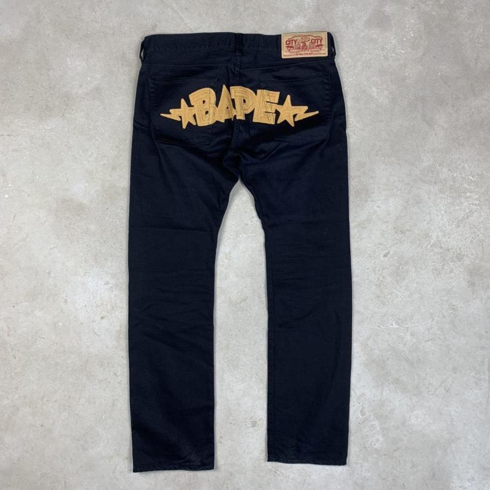 BAPE/ a bathing ape embroidered graphic jeans. -... - Depop