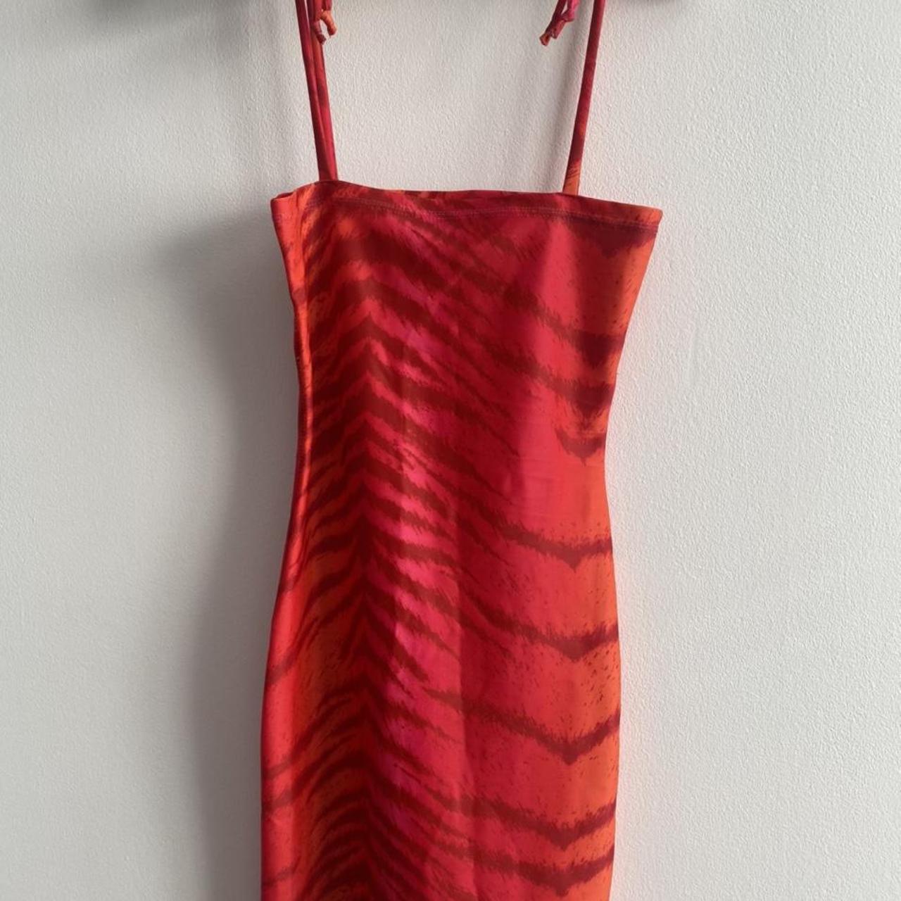 Women's Pink and Orange Dress Depop